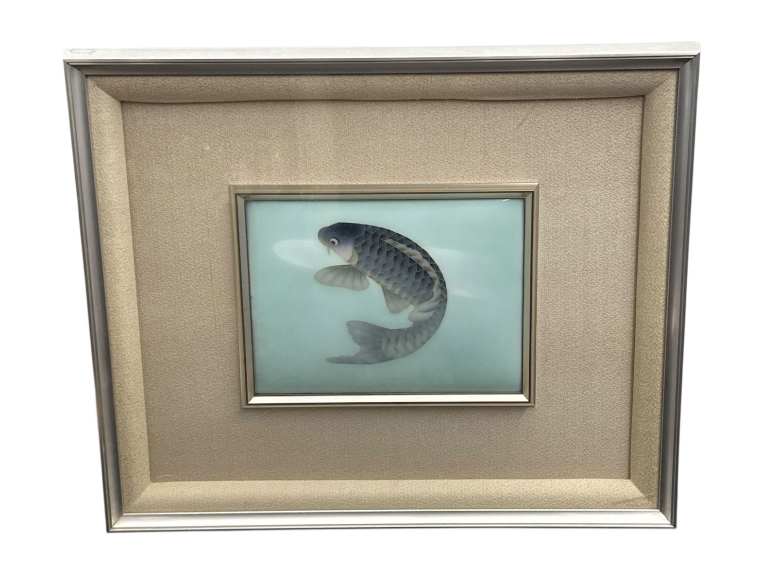 A Japanese Cloisonne Koi Plaque Meiji Taisho Period (1 of 3)