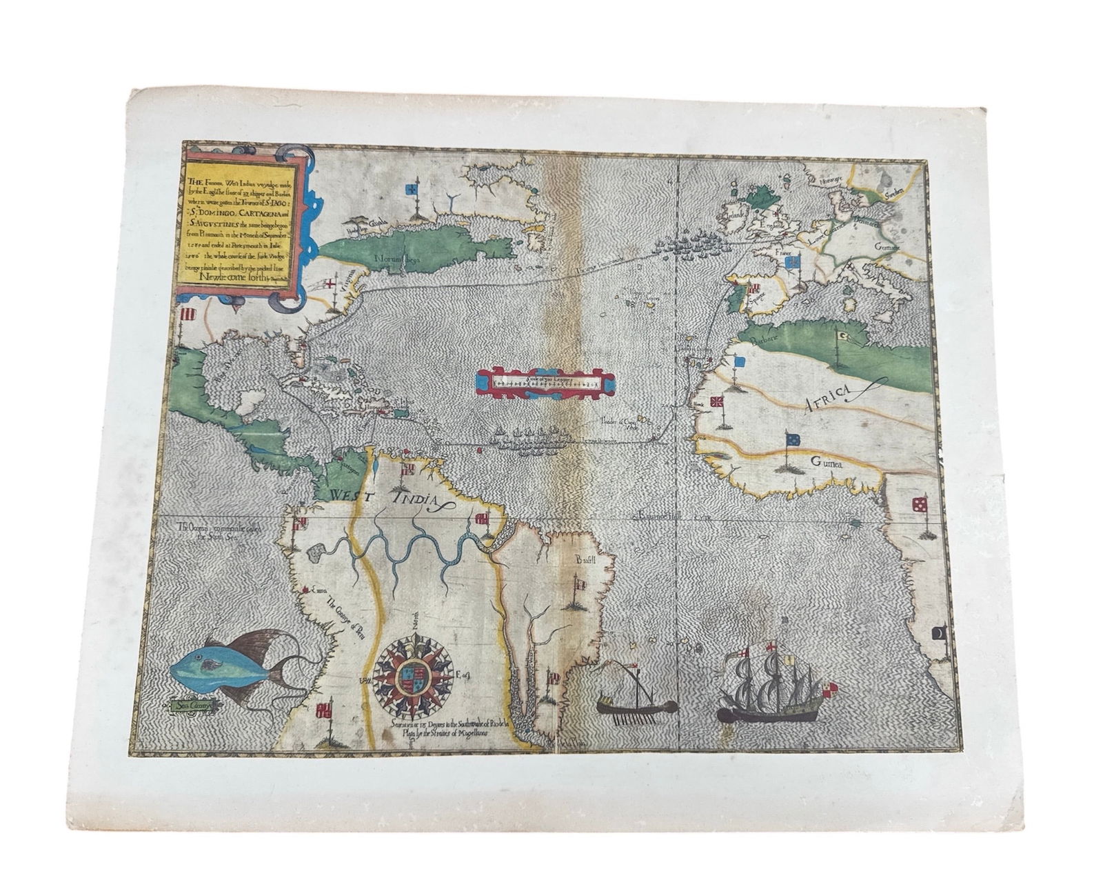 Voyage of Sir Francis Drake Map (1 of 3)
