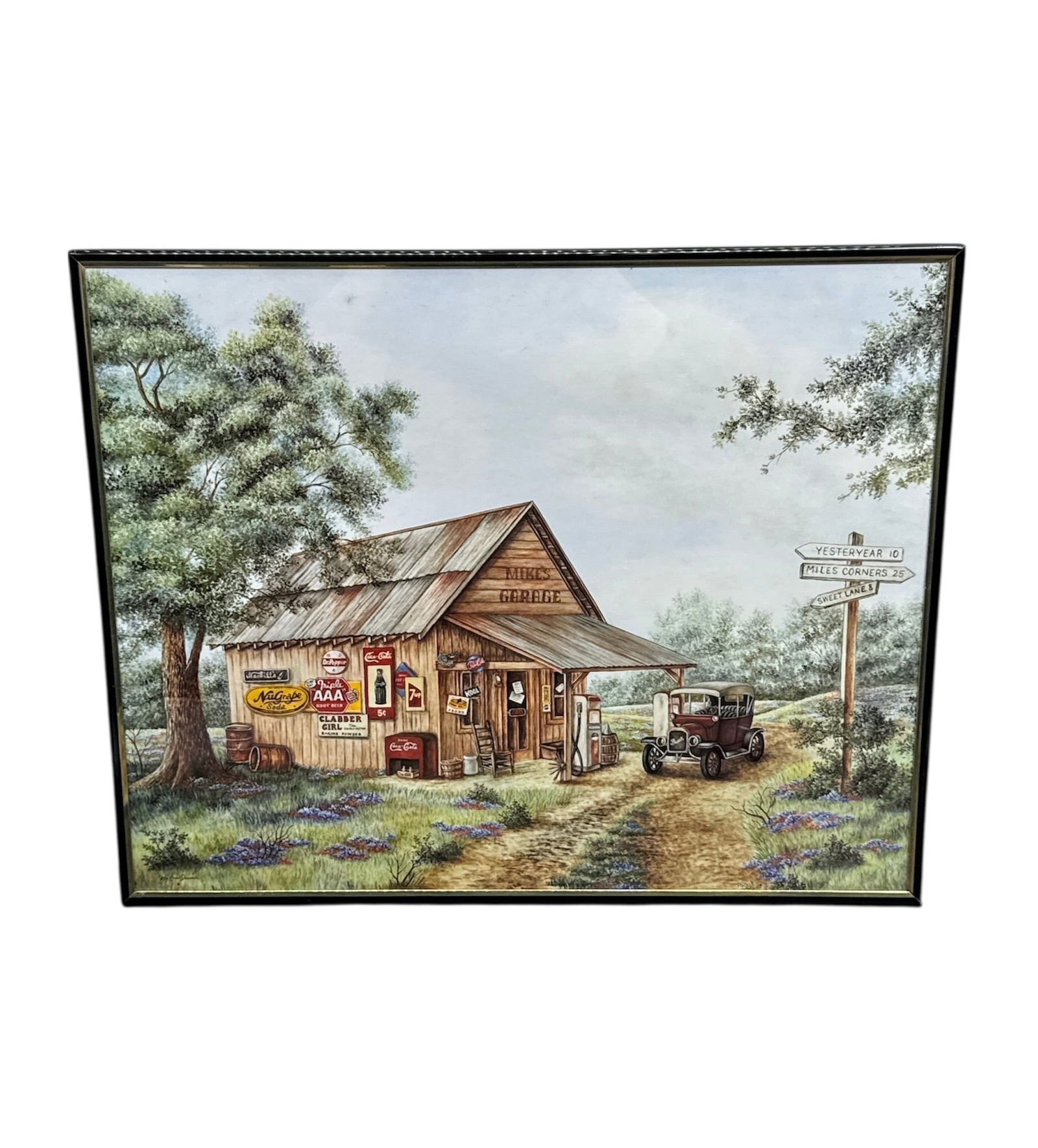 "Mikes garage" by Kay Shannon Lamb (American) Print (1 of 2)