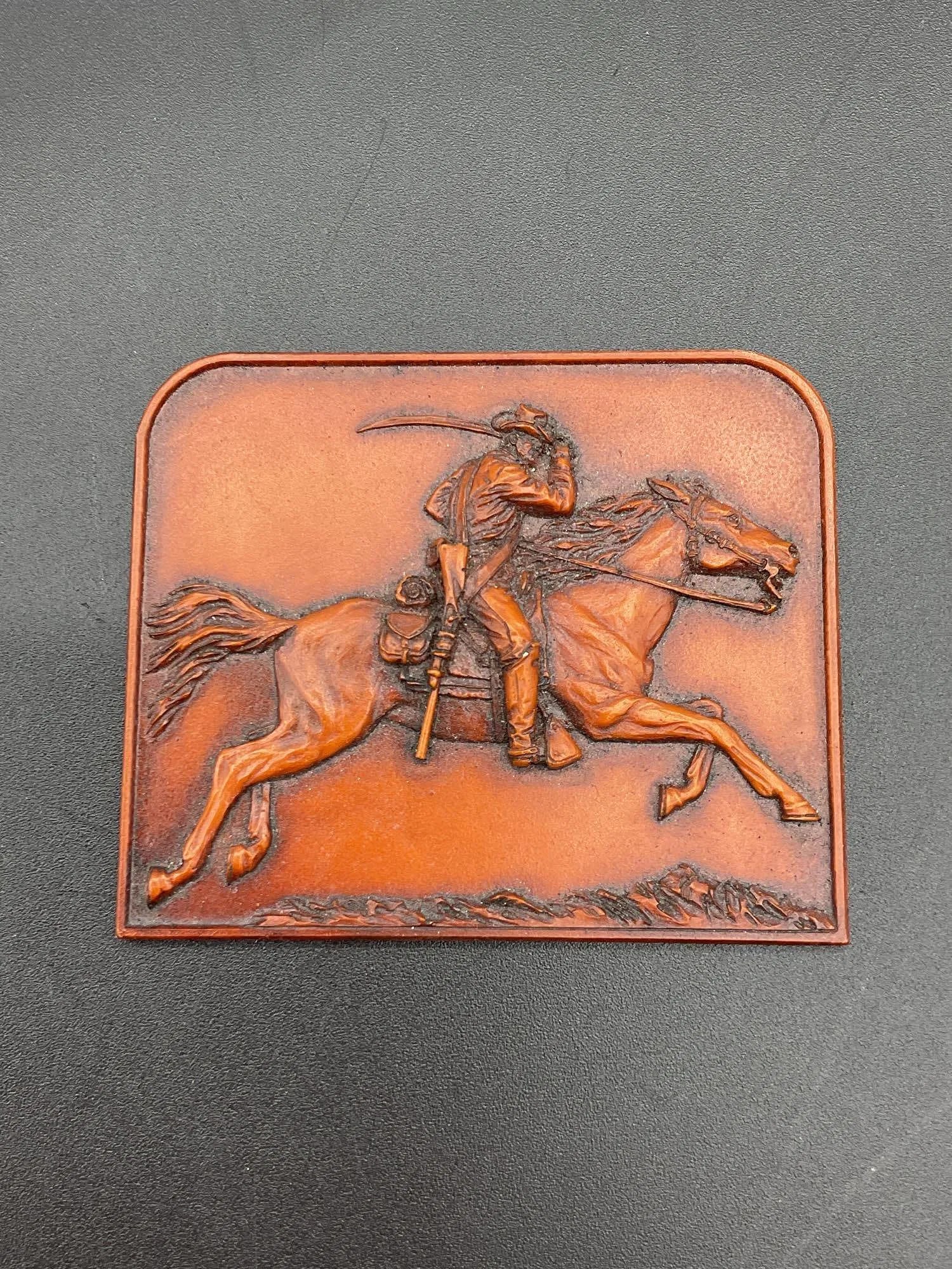 Vintage Relief Plaque – Fallen Native American Warrior (1 of 4)