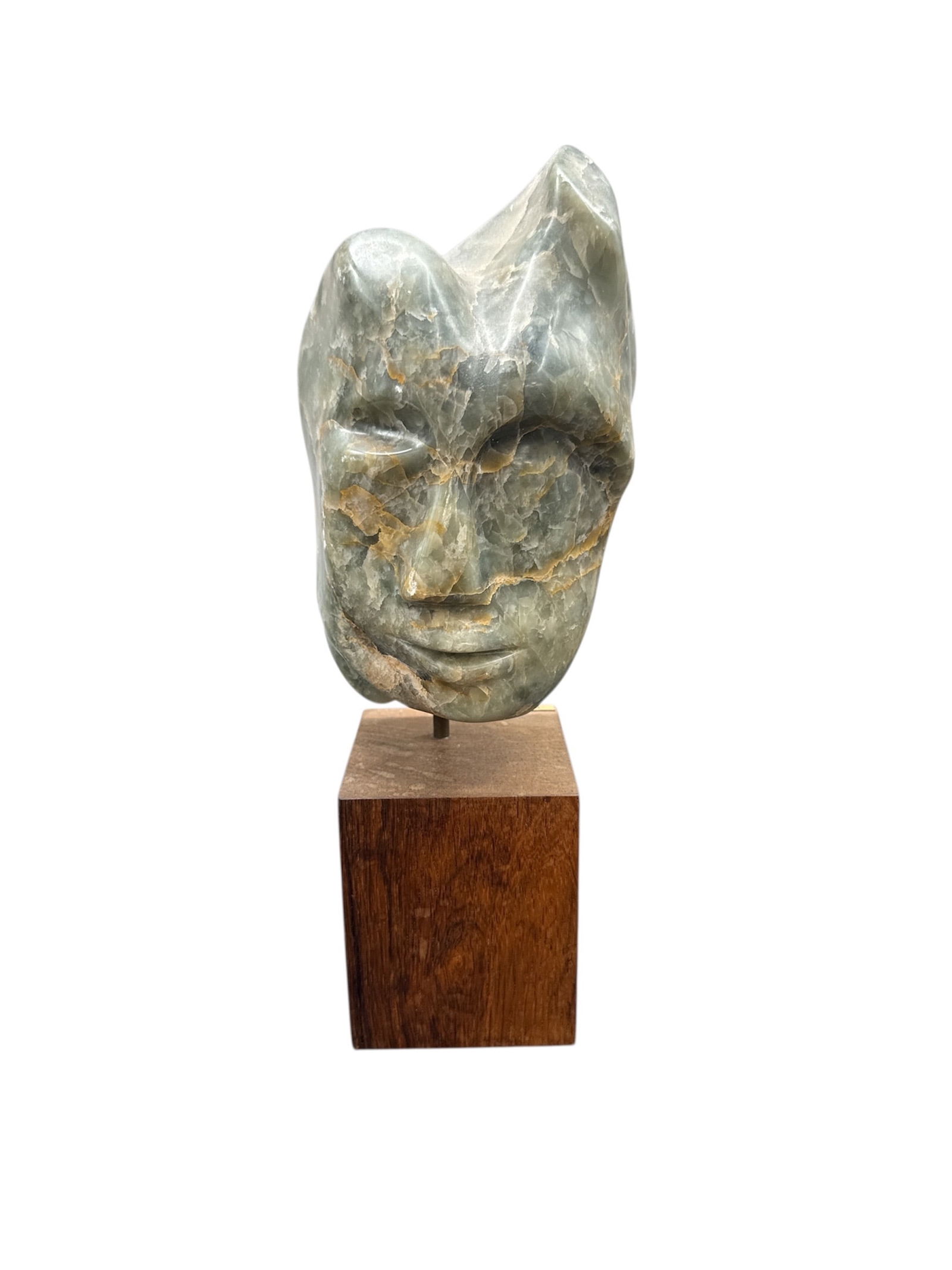 Marion H. Segal Modernist Stone Head Sculpture on Wooden Base (1 of 5)
