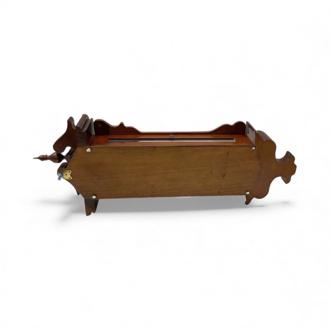 Antique Wall Clock with Key and Internal Components - 3