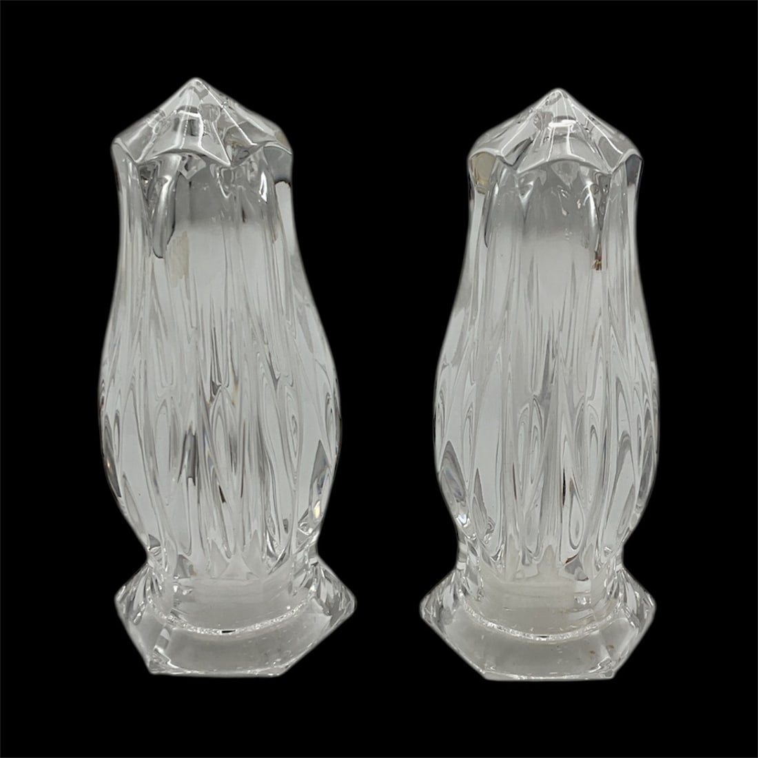 Vintage Mikasa Icicle Pattern Cut Crystal Salt and Pepper Shakers Pair (1 of 3)