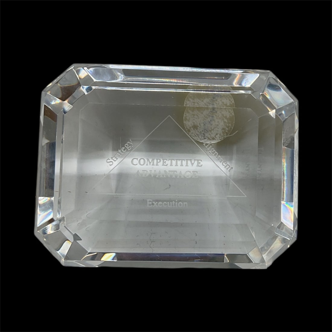 Tiffany and Co Etched Crystal Award Paperweight (1 of 3)