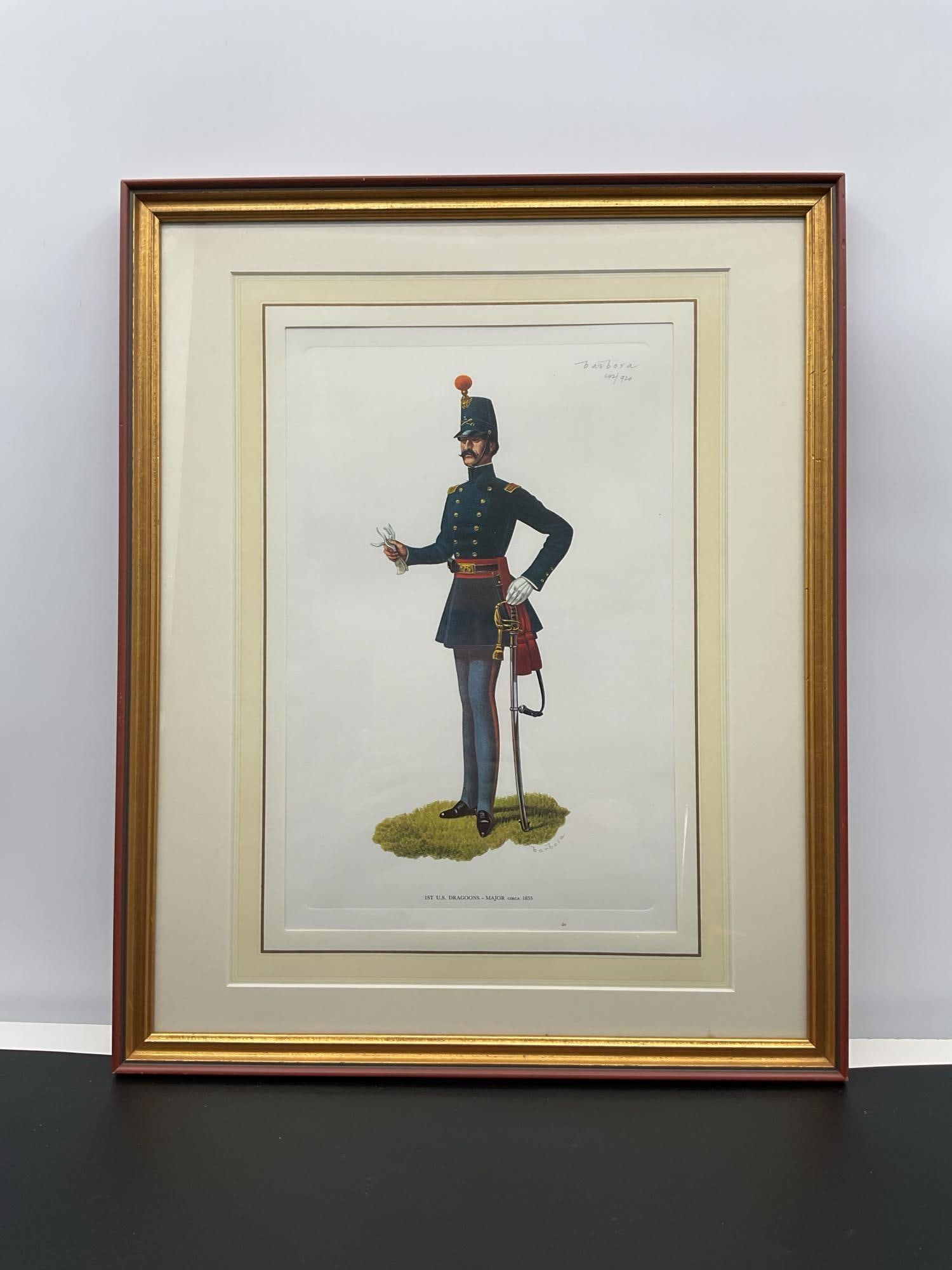 Framed 19th-Century Military Officer Print - Barbosa (1 of 4)