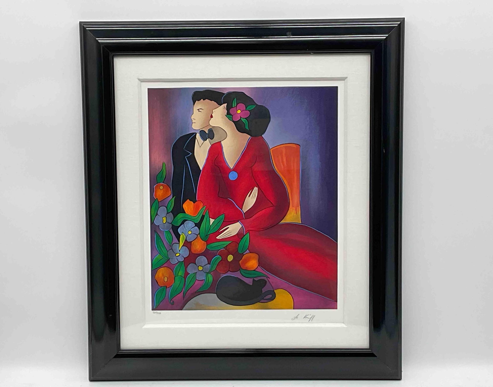Couple in Red by Le Kniff (France, b.1948) Serigraph (1 of 4)