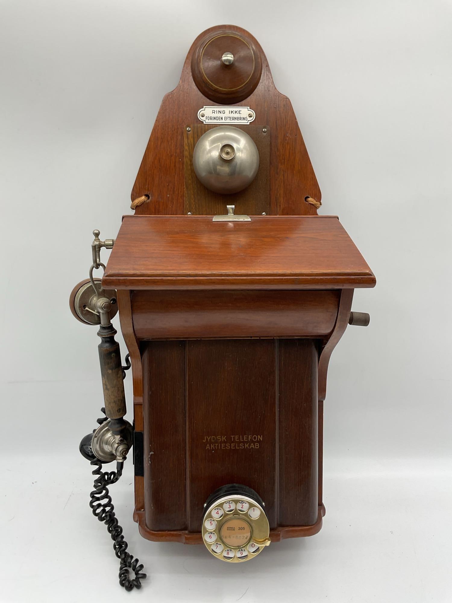 Antique Danish Wall Telephone by Jydsk Telefon Aktieselskab (1 of 3)