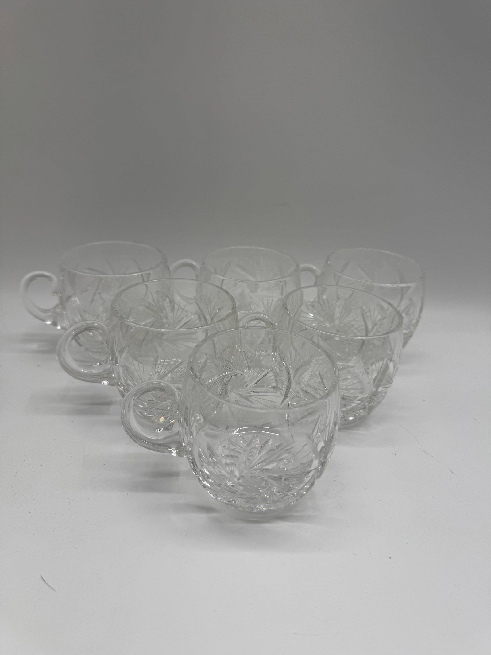 Set of Six Cut Crystal Glass Cups (1 of 3)