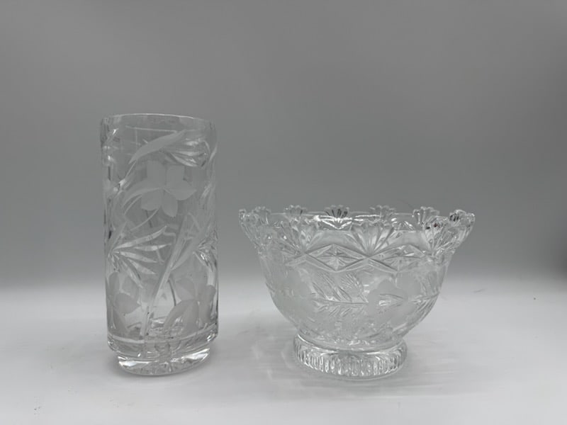 Cut Crystal Vase and Bowl Set (1 of 5)