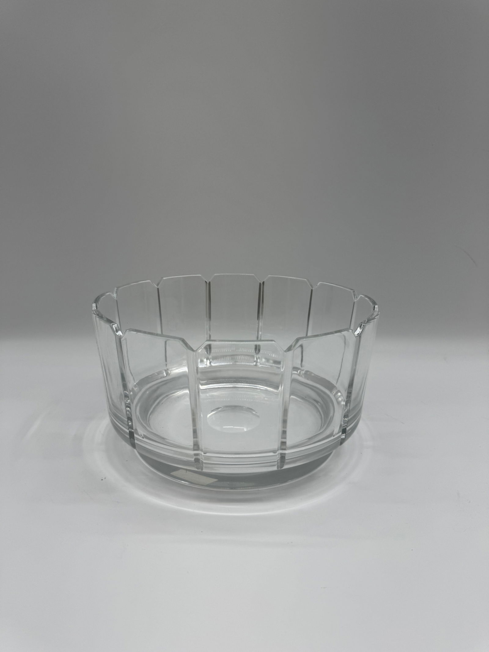 Clear Glass Bowl with Geometric Design (1 of 3)