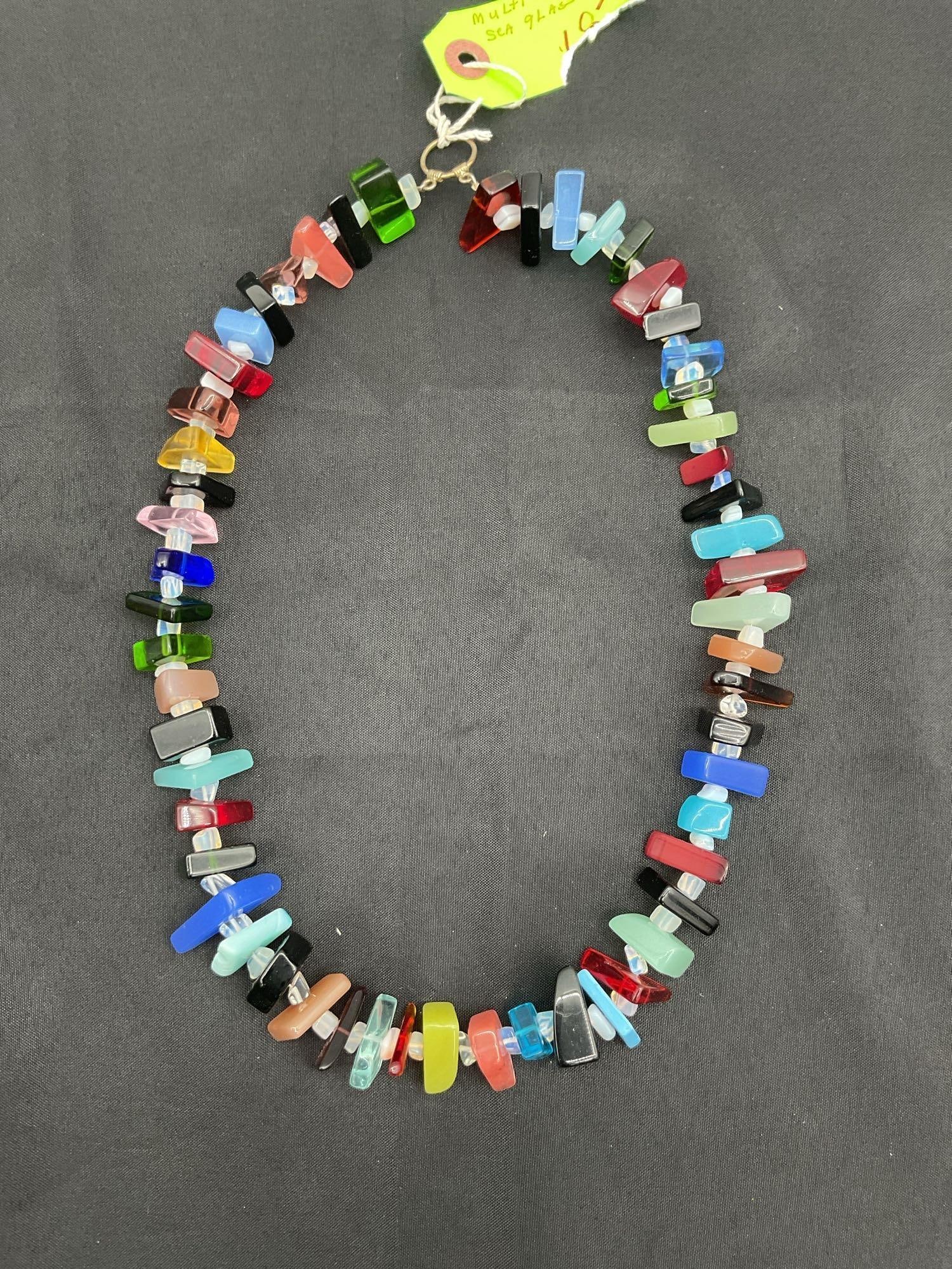 Multi-Color Sea Glass Beaded Necklace (1 of 5)