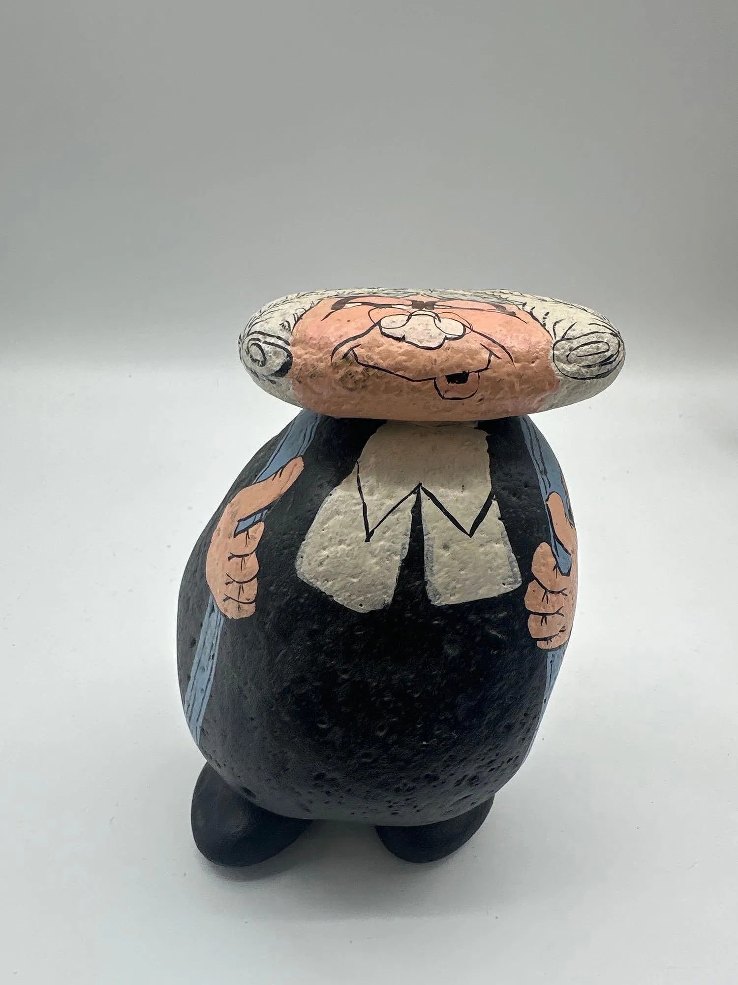 Hand-Painted Cartoon Judge Rock Sculpture (1 of 5)