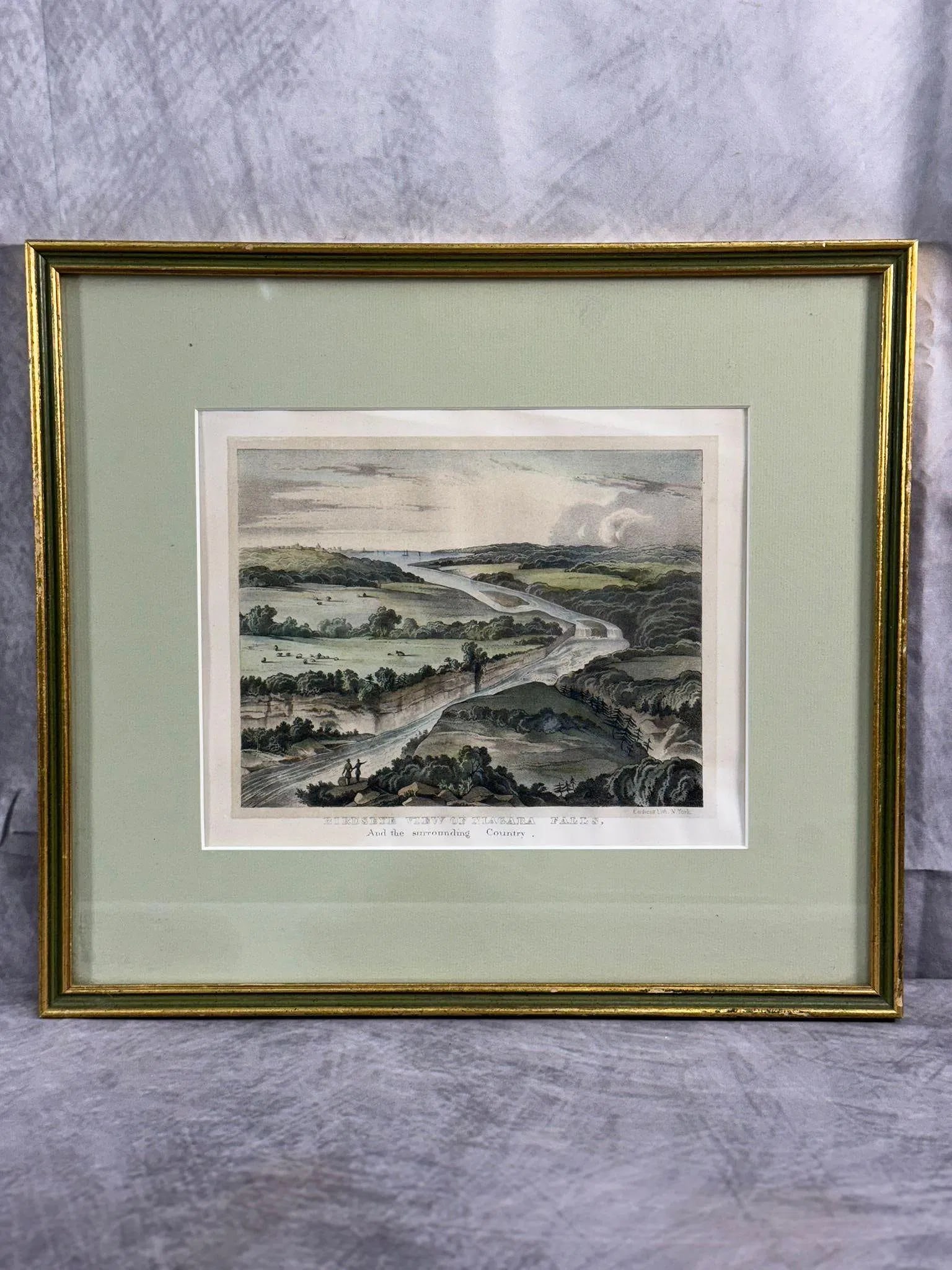 View of Niagra Falls, print: View of Niagra Falls, print on paper, dated 1843, H15in L16in approx 