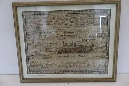 Jerusalem Pilgrimage Map: Jerusalem Pilgrimage, 1875. Hebrew Map For Pilgrims To Palestine Showing The City Of Jerusalem. Drawn By Rabbi Pinie, Published At Turek, Poland, 1875.
