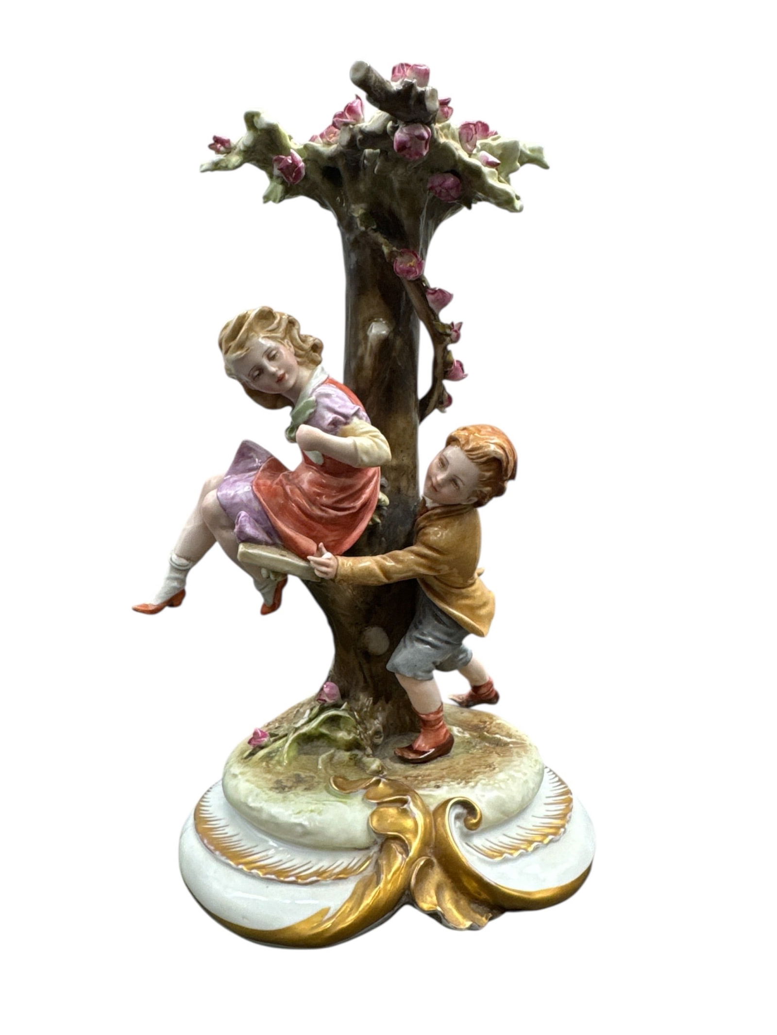 Capodimonte Porcelain Figurine Children on a Swing by Bruno Merli (1 of 4)