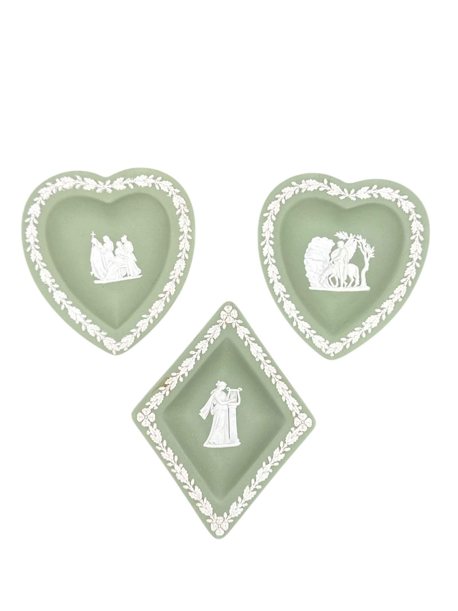 Wedgwood Jasperware Green Dishes Set of Three (1 of 3)