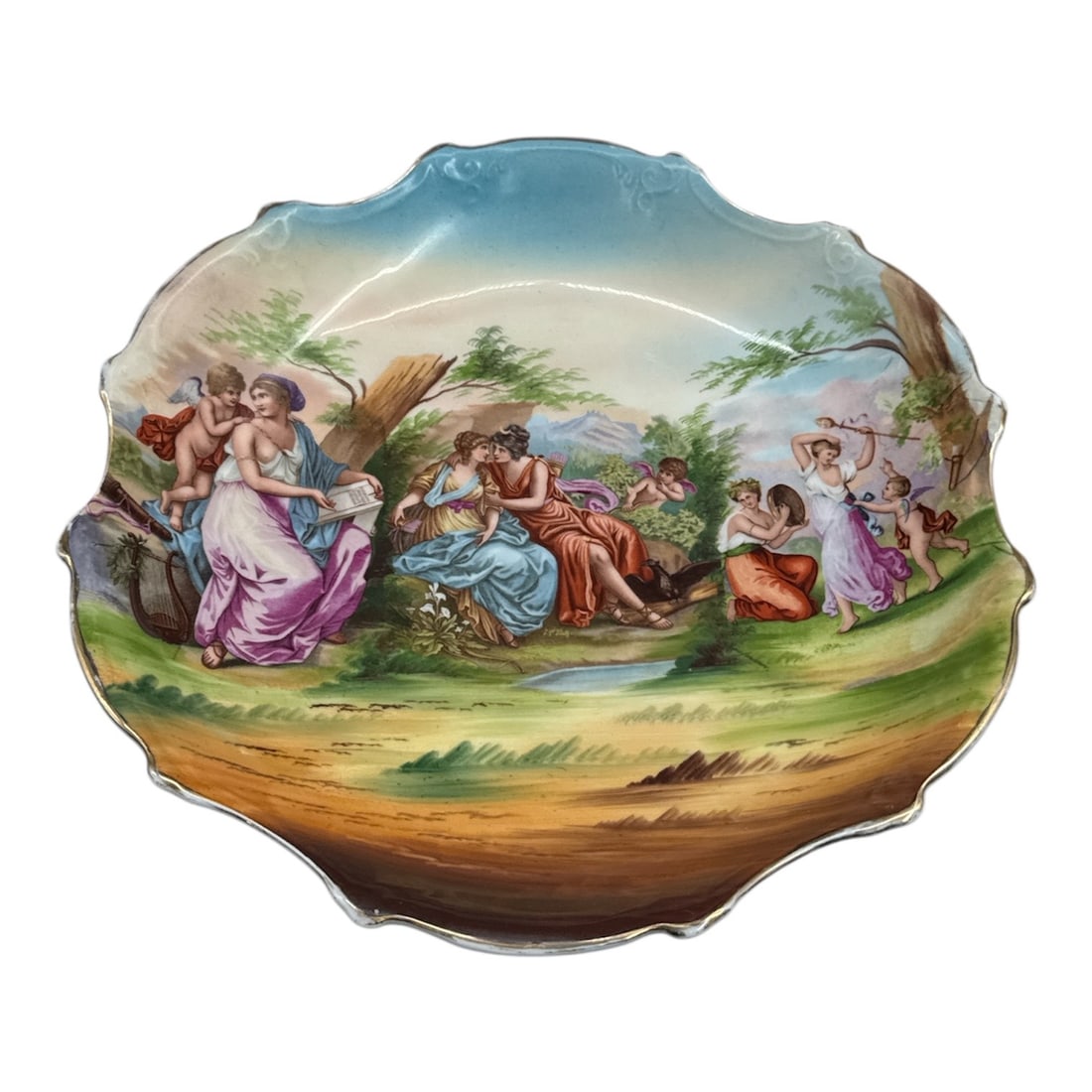 Victorian Hand-Painted Porcelain Scenic Charger Plate by Victoria Austria (1 of 3)