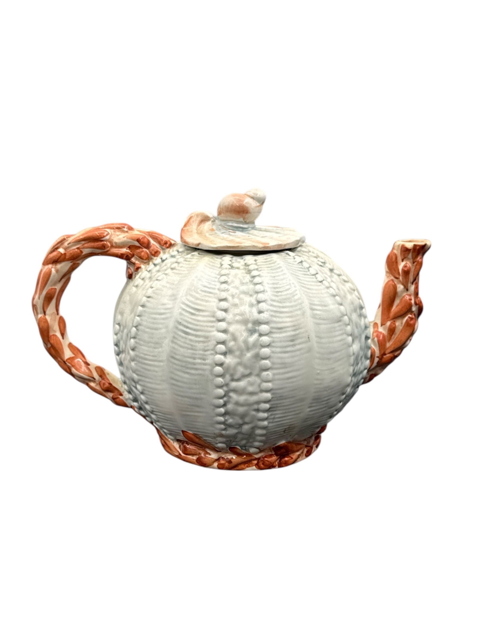 Majolica Style Sea Urchin Teapot with Coral Form Handle and Spout (1 of 3)