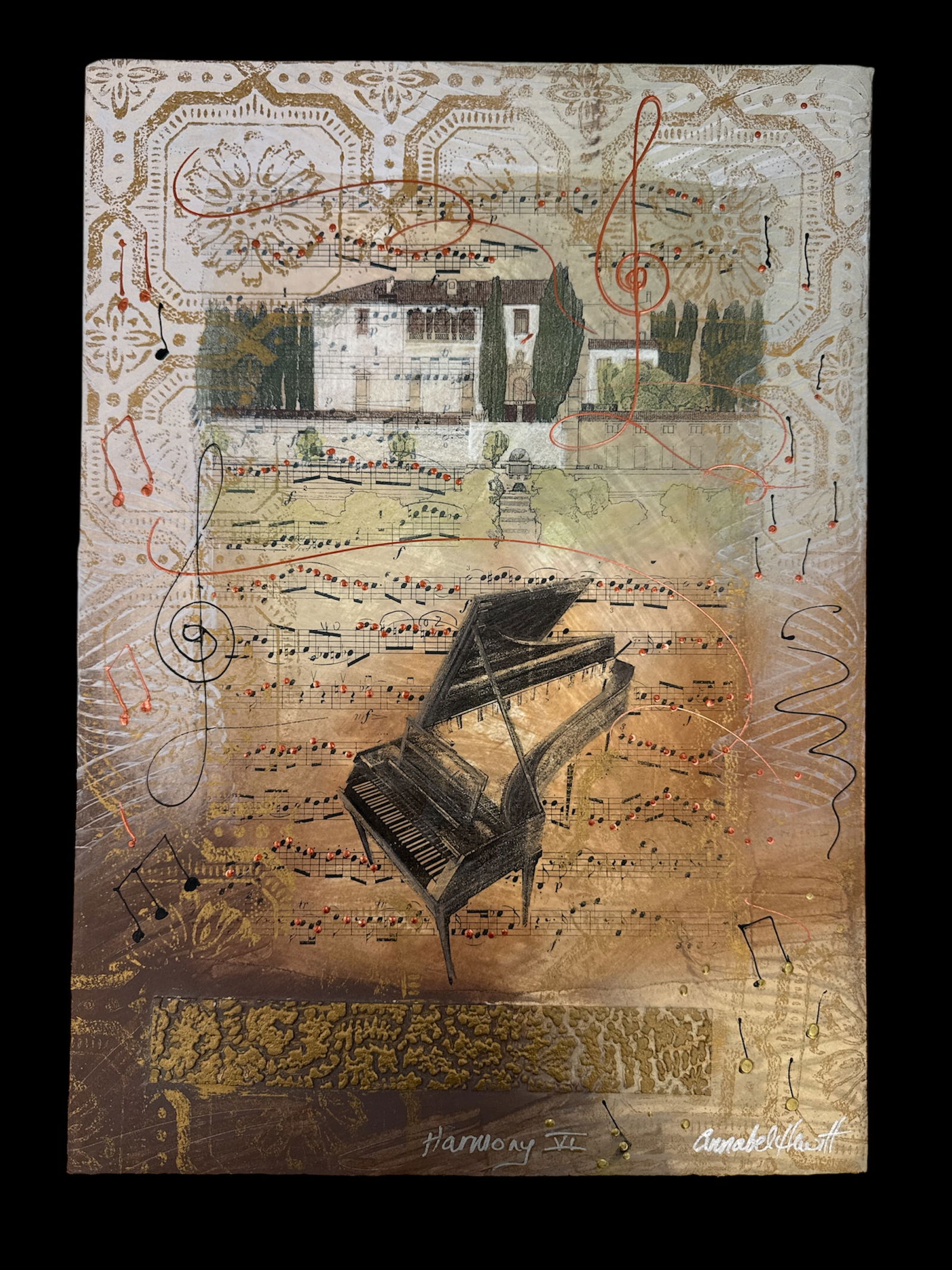 "Harmony VI" by Anabel Hewitt (England, b.1946) Mixed Media on Paper (1 of 3)