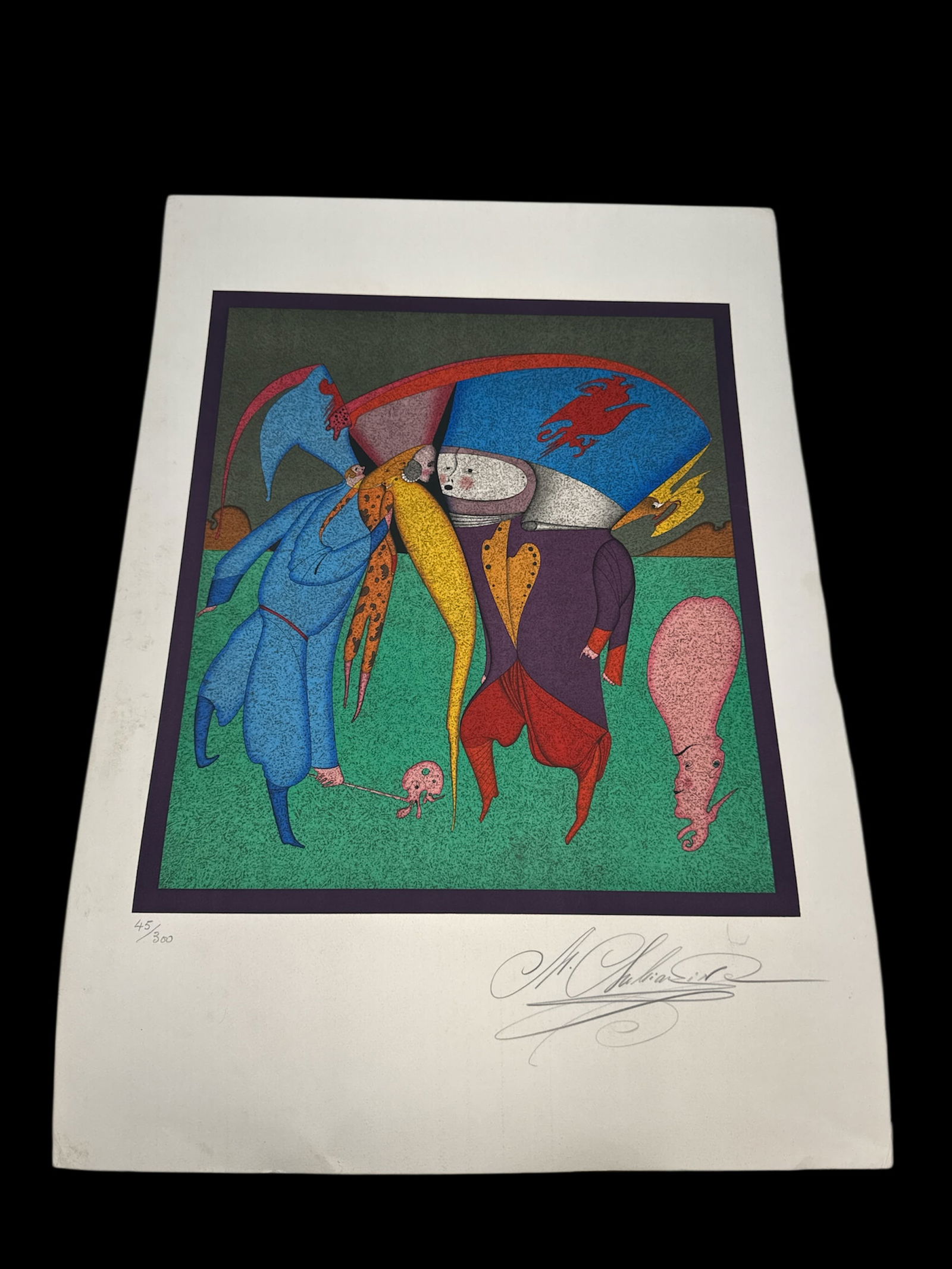 "Unexpected Meeting" by Mihail Chemiakin (Russia, b.1943) Lithograph (1 of 2)