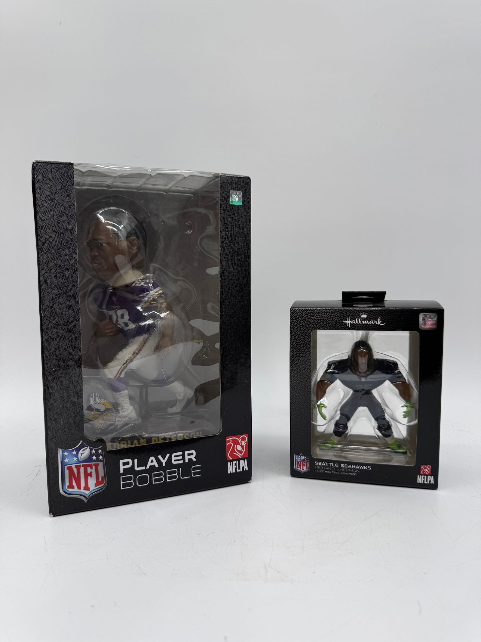 NFL Player Bobbleheads: Adrian Peterson & Seahawks Player (1 of 3)