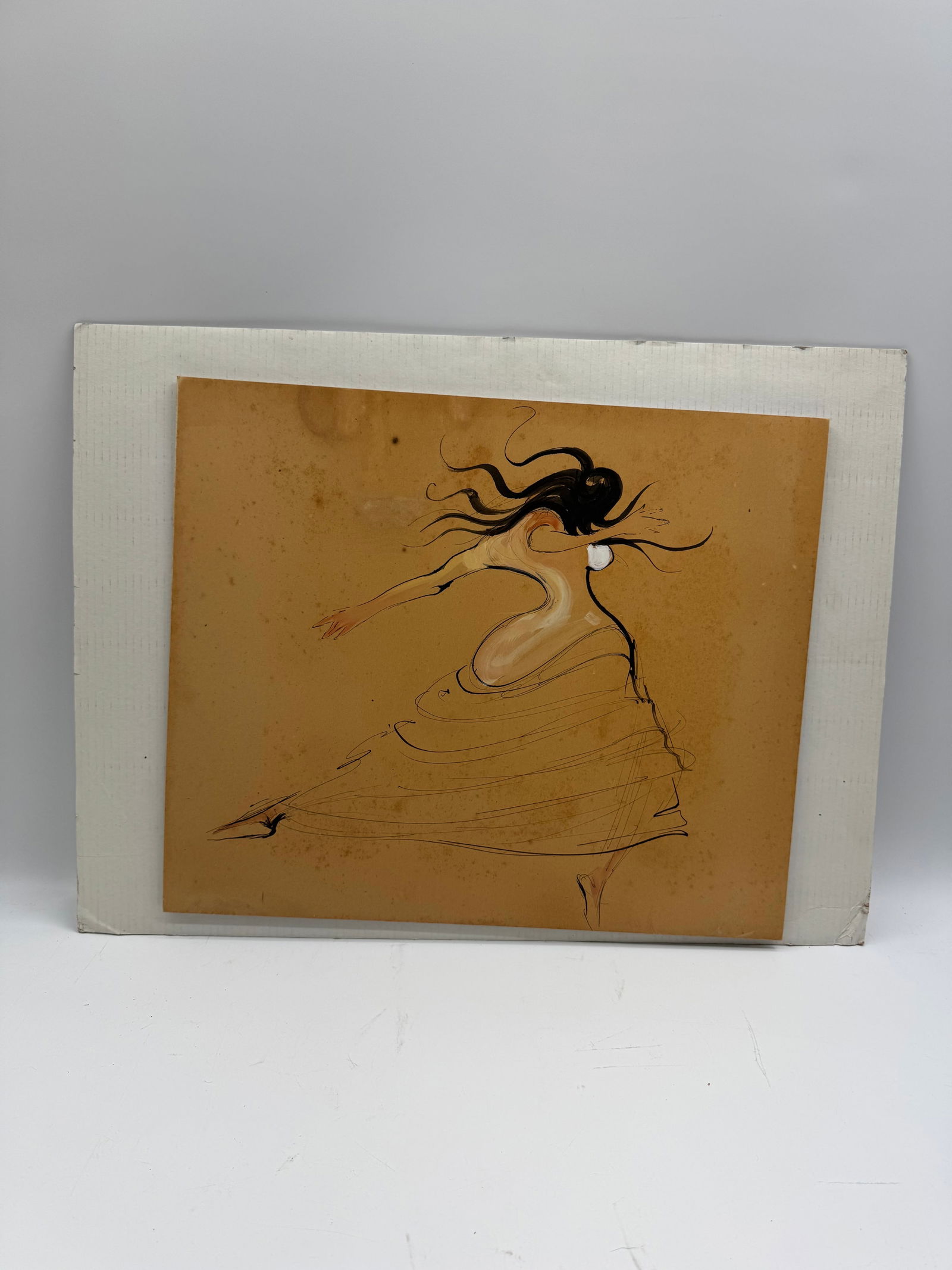 Abstract Figure art: Abstract drawing of a figure in motion. Dimensions: 26 x 20 inches.