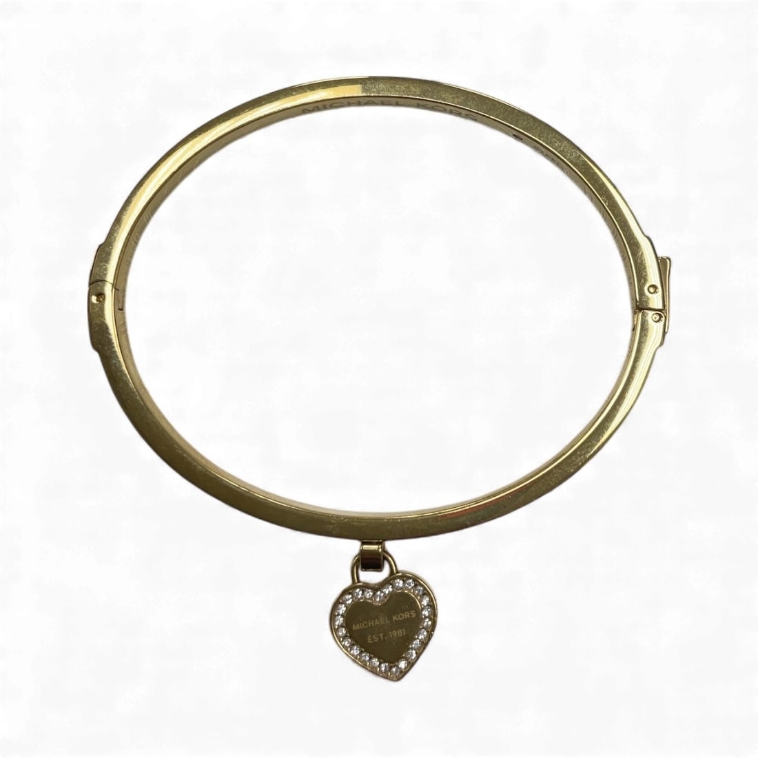 Michael Kors Gold-Tone Heart Charm Bangle (1 of 4)