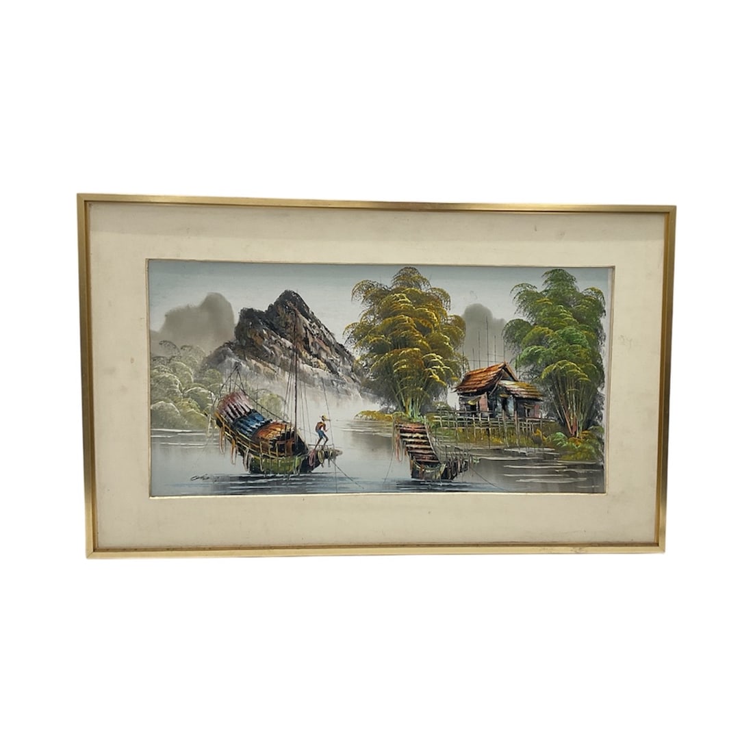 Textured Asian River Landscape — Signed (1 of 4)