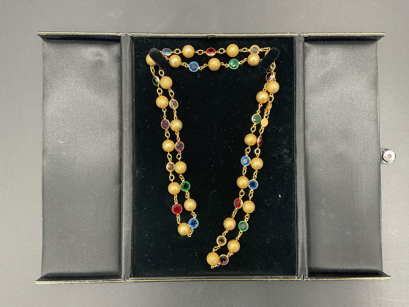 Gold Tone Necklace with Austrian Crystals (1 of 3)