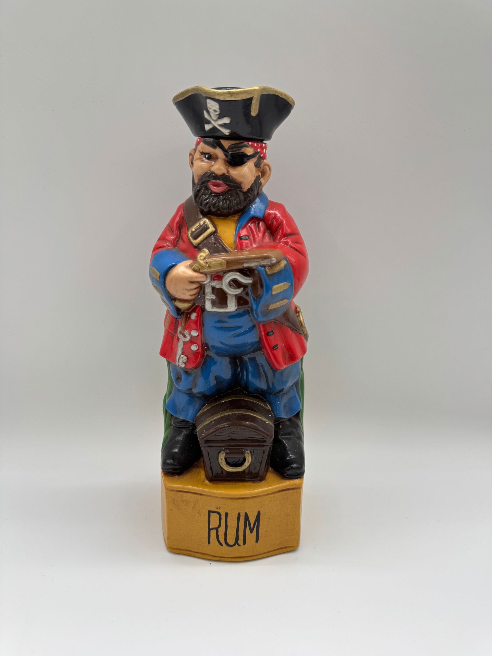 Vintage “Rum Pirate?? Character Decanter, Hand-Painted Ceramic, c.1960s (1 of 3)