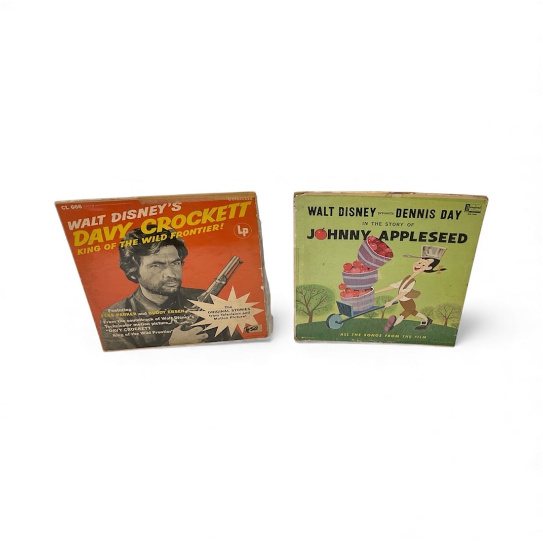 Vintage Walt Disney Children's Records - Davy Crockett & Johnny Appleseed LPs (1 of 2)