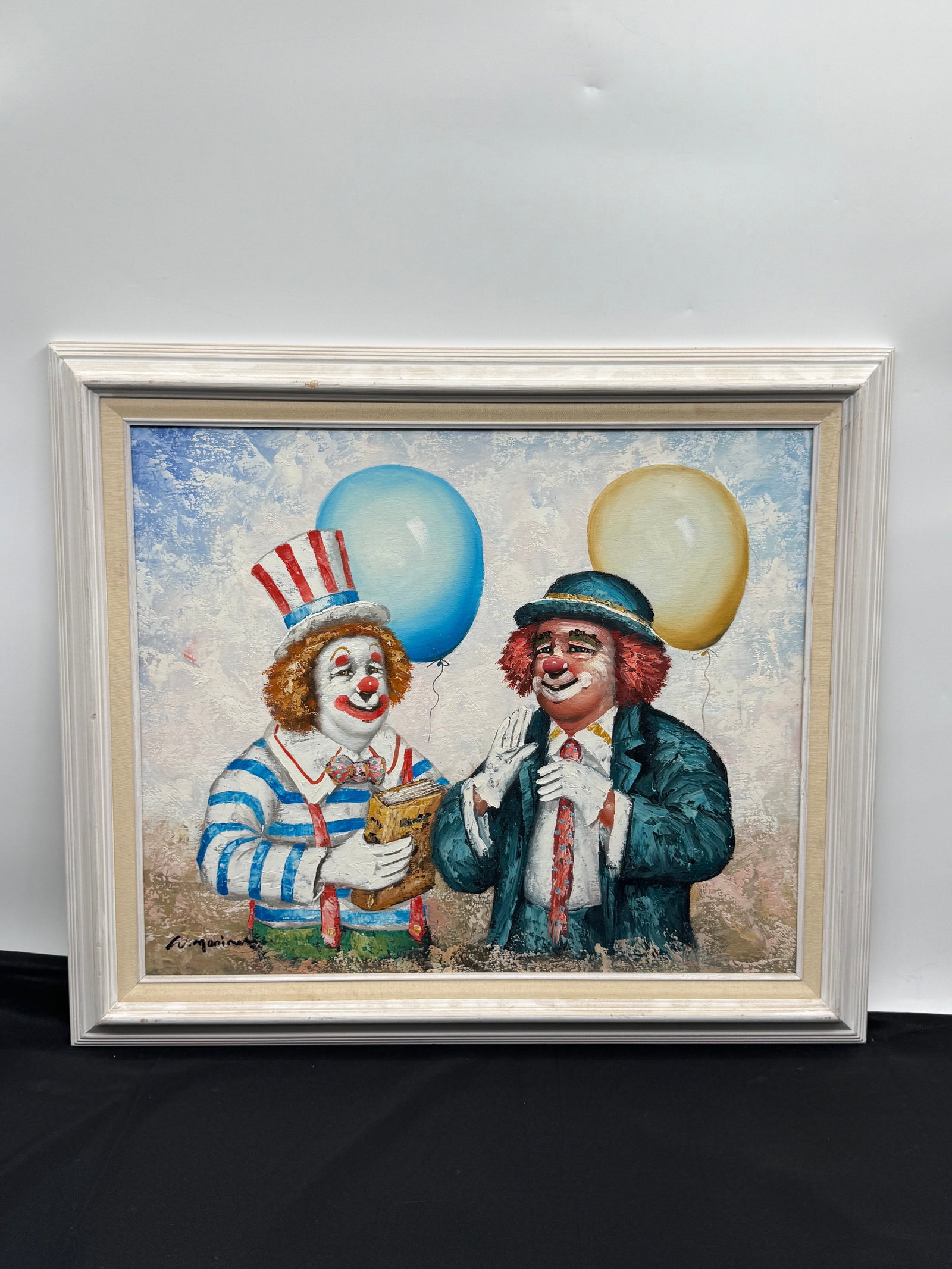 "Two Clowns" by William Monet (American, b.1937) Oil on Canvas (1 of 4)