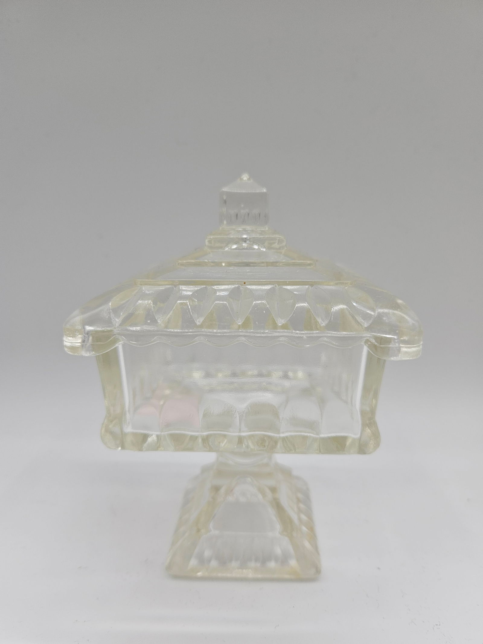 Vintage Clear Glass Candy Dish with Lid (1 of 4)