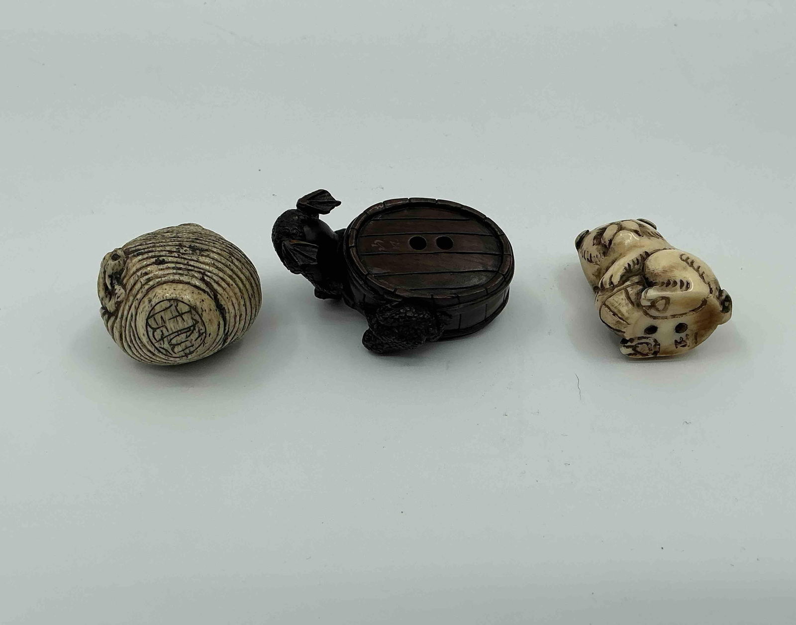 Three Japanese Style Netsuke Figurines (1 of 6)