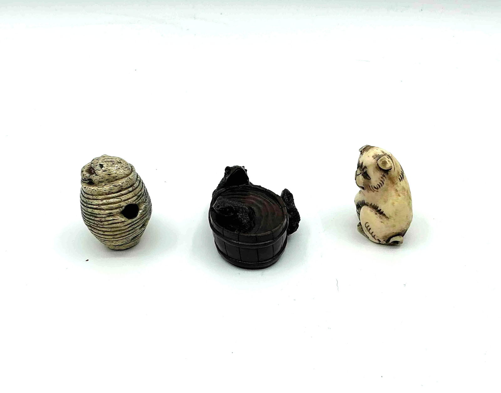 Three Japanese Style Netsuke Figurines - 5