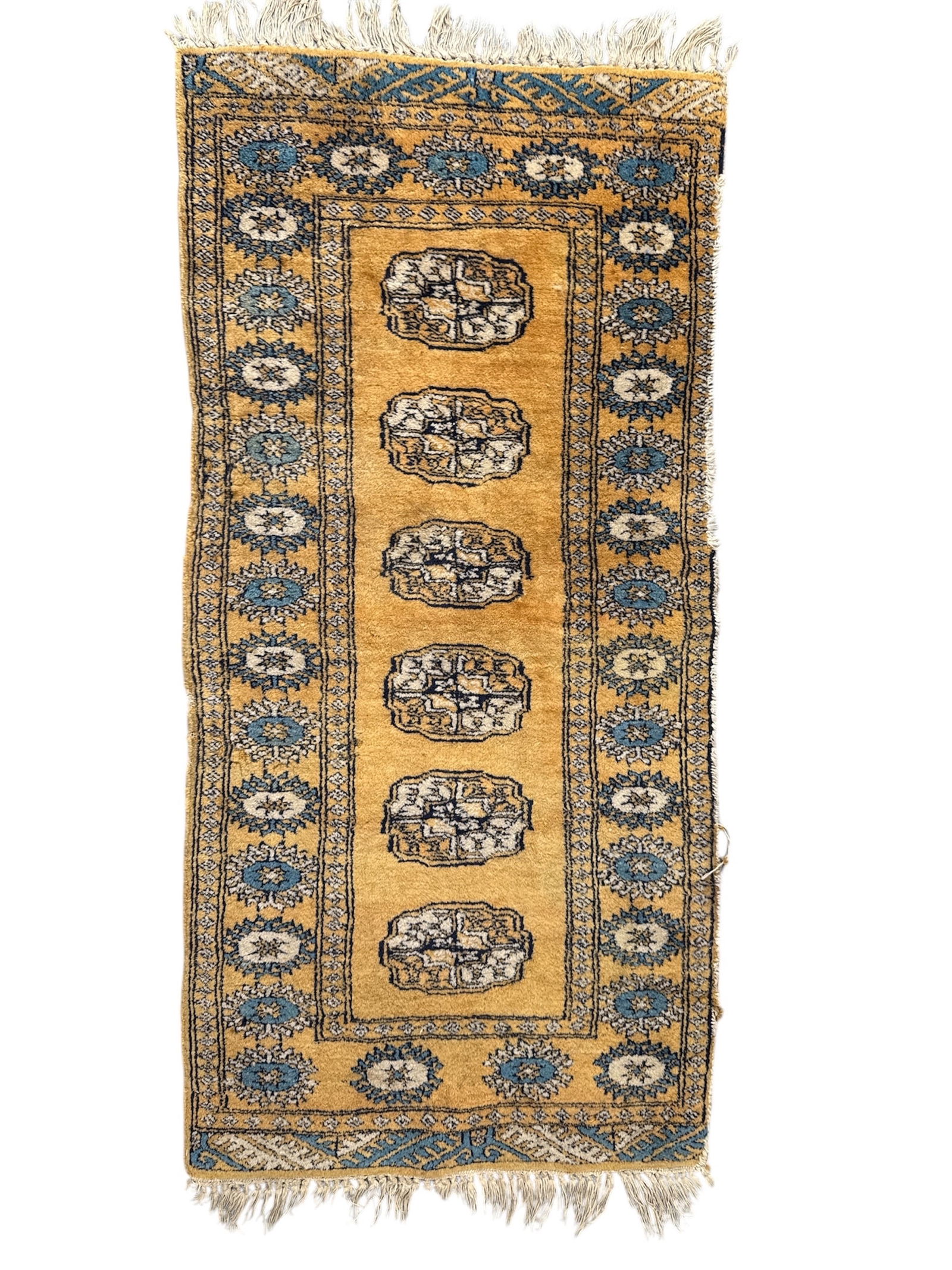 Vintage Hand-Woven Wool Accent Rug / Runner 48" x 24" (1 of 3)