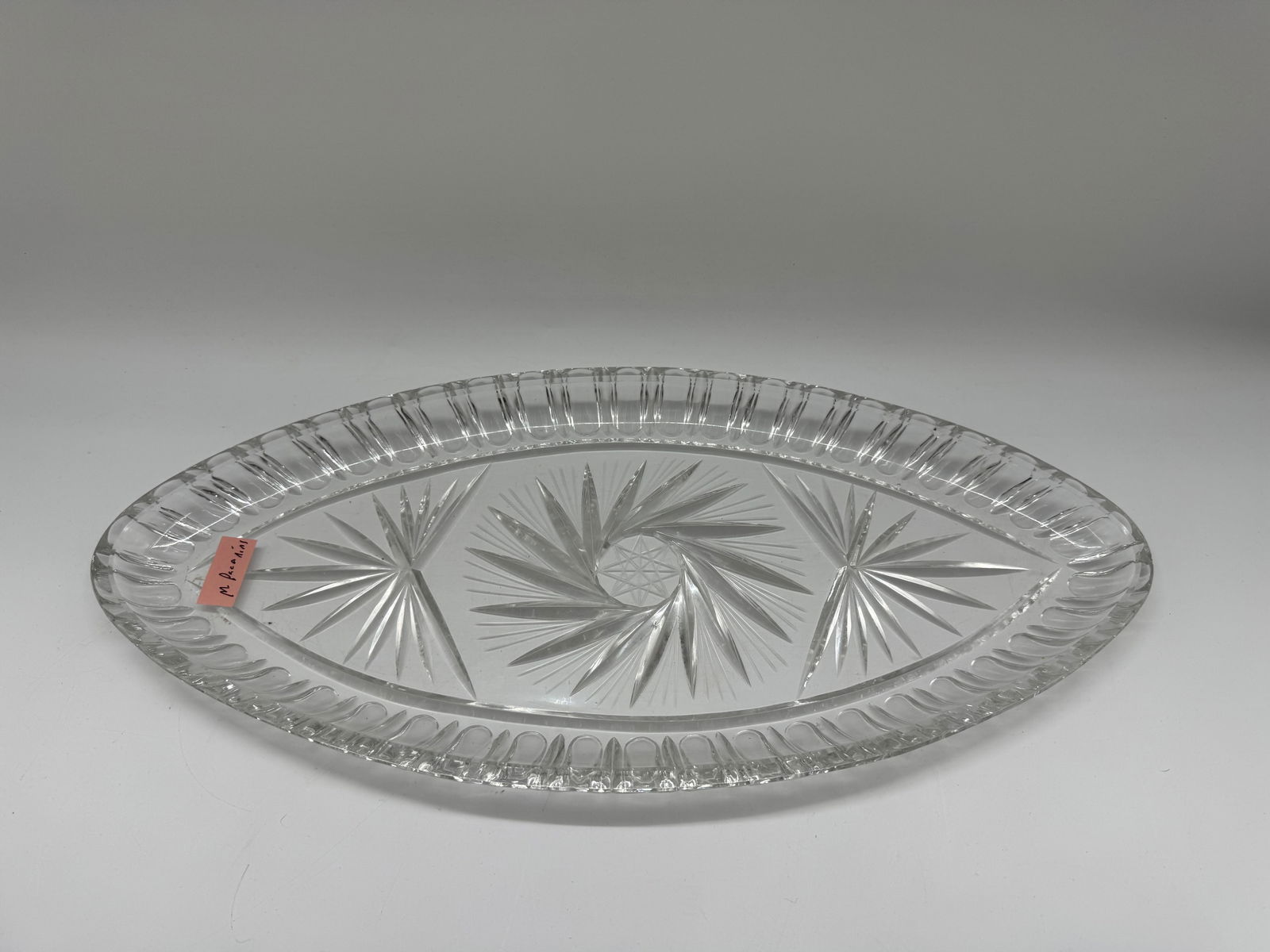 Cut Crystal Oval Serving Dish - 2