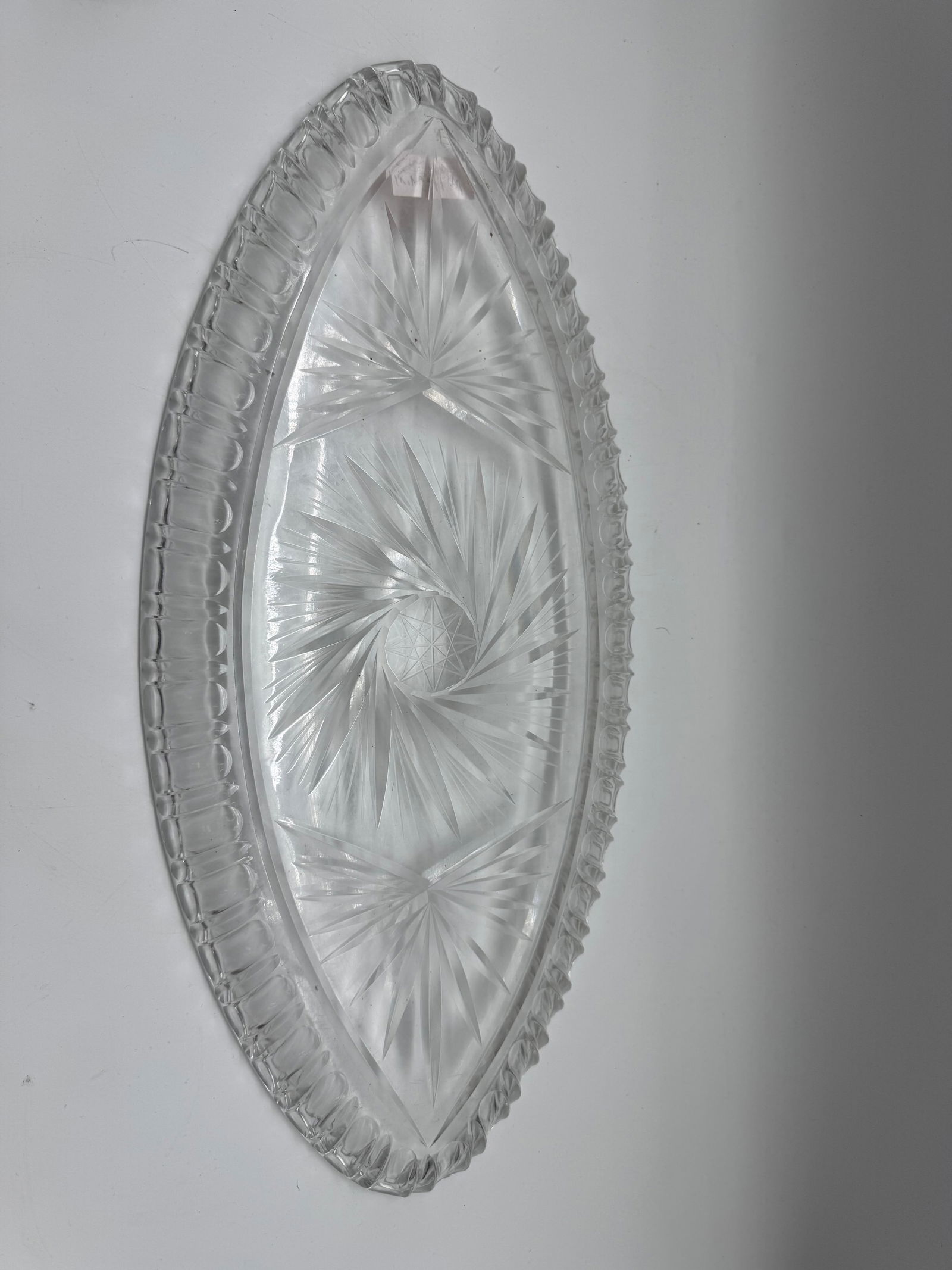 Cut Crystal Oval Serving Dish - 3