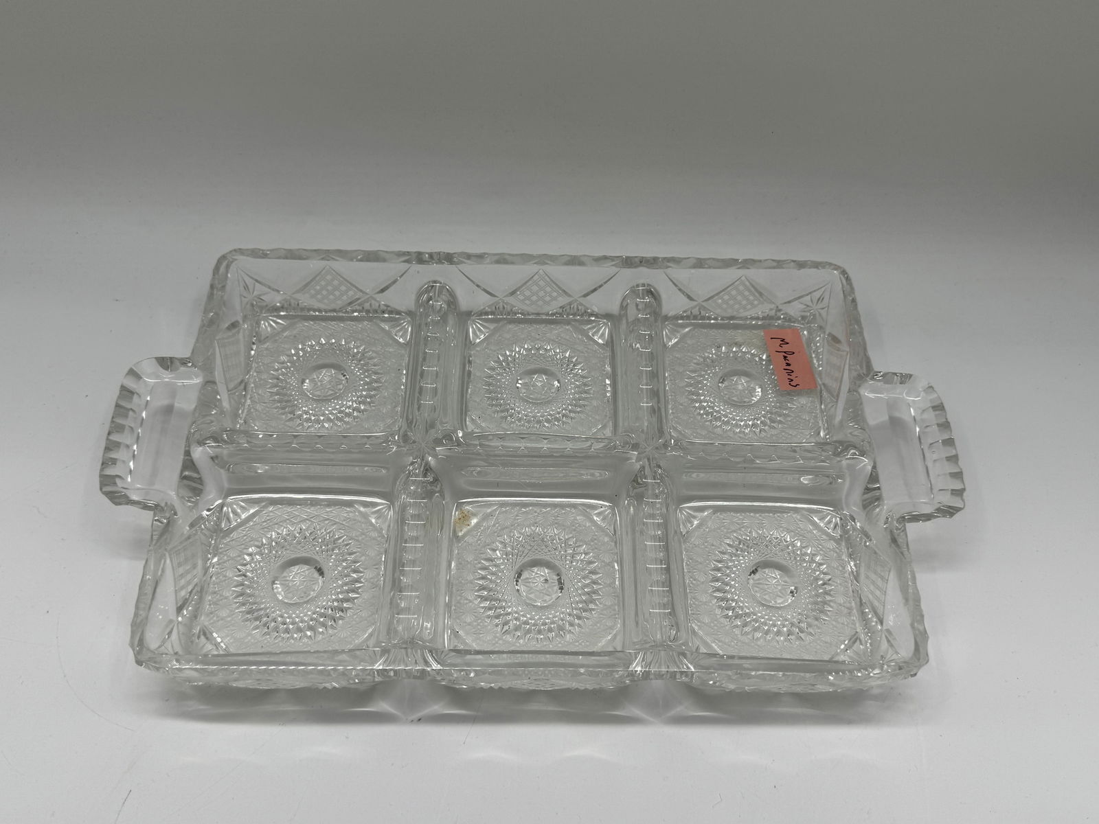 Pressed Glass Divided Serving Dish - 2