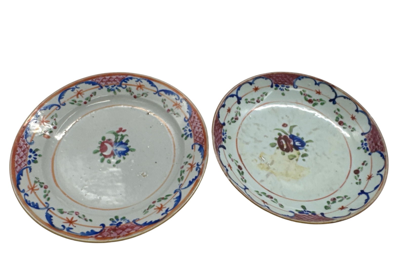 Pair of Decorative Porcelain Plates with Floral Border (1 of 4)