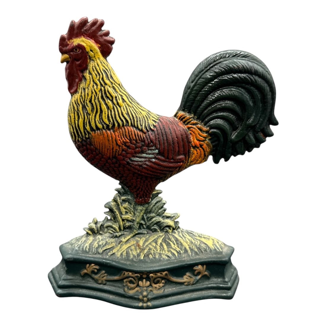 Decorative Cast Metal Rooster Sculpture (1 of 2)