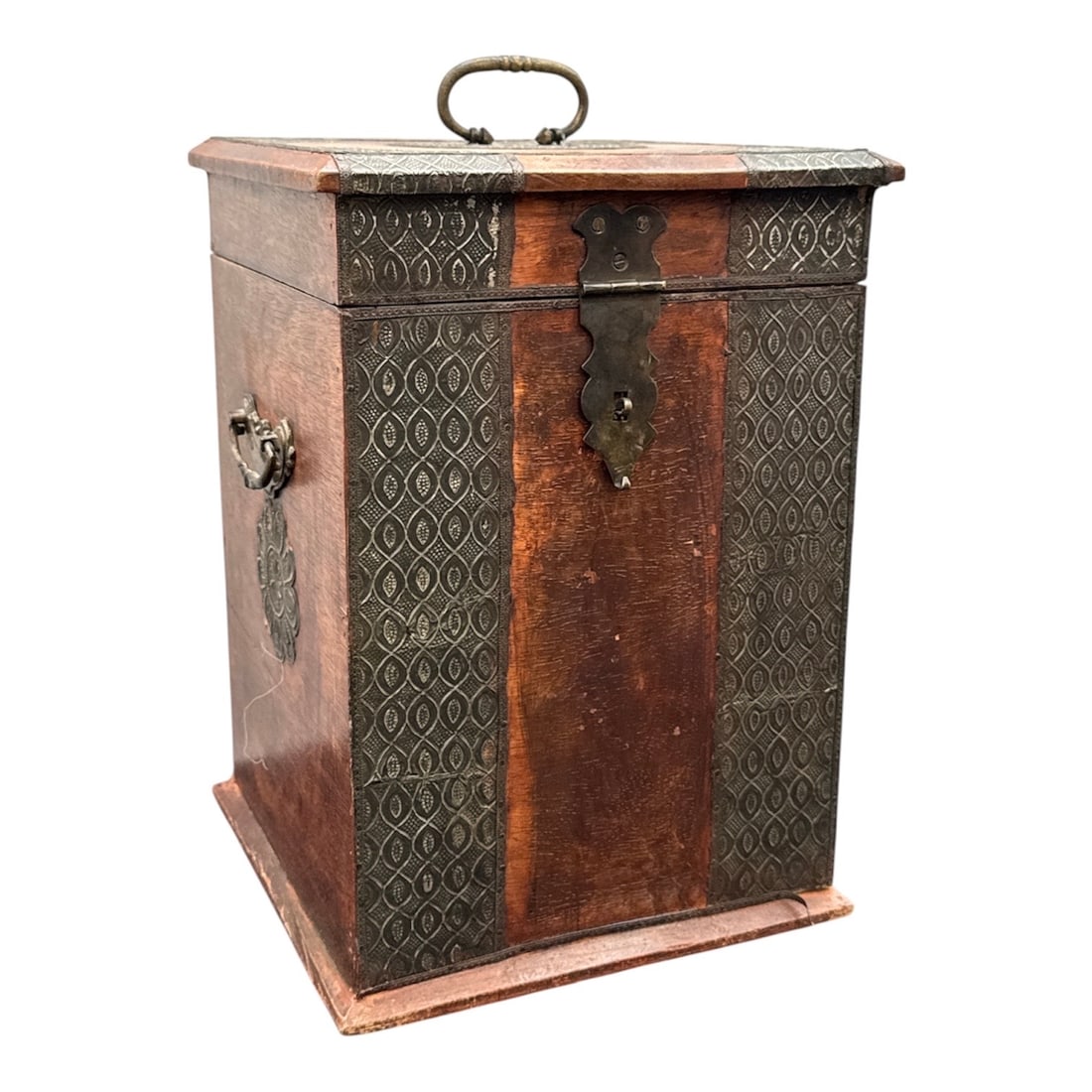 Decorative Wooden Storage Box with Metal Accents and Interior Compartments (1 of 3)