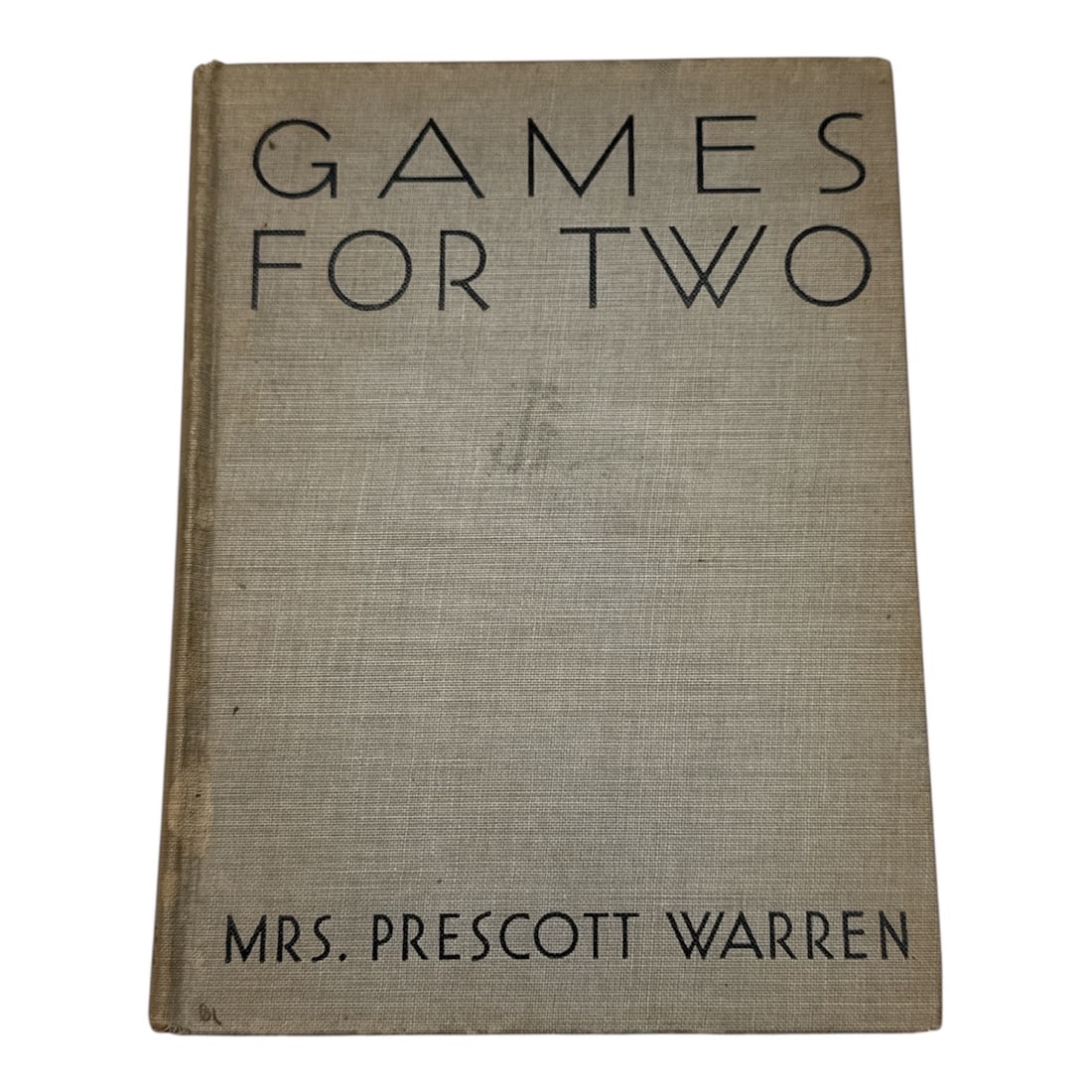 Pair of Red Spatter Glass Votive Mrs. Prescott Warren Games for Two Hardcover BookCandle Holders: Vintage hardcover book titled Games for Two by Mrs. Prescott Warren. An early 20th-century leisure and parlor entertain
