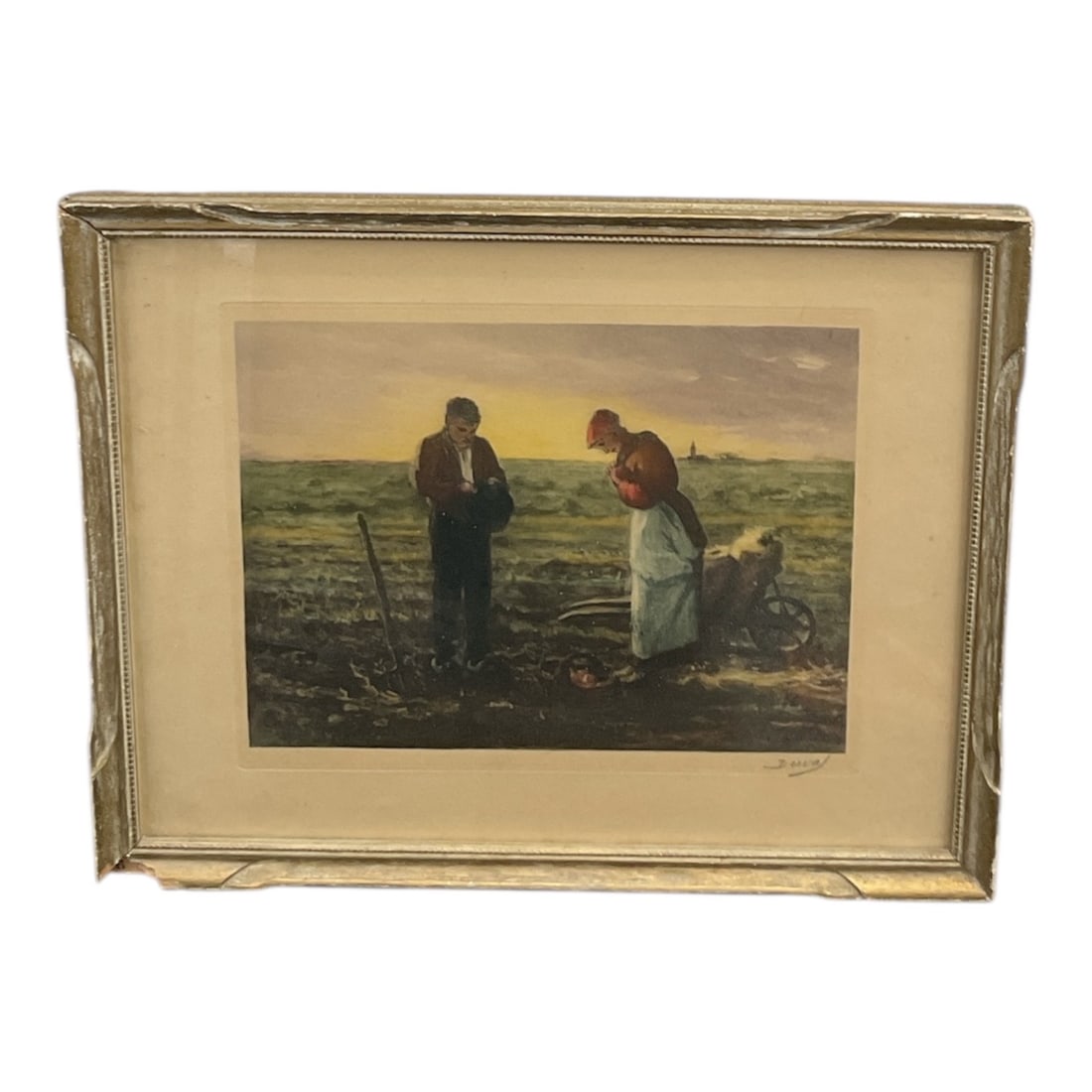 The Angelus after artist Jean-François Millet, French: After " The Angelus"by French artist Jean-François MilletDimensions 14x17