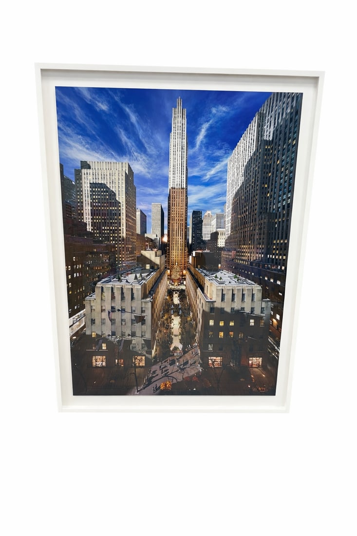Rockefeller Center, NYC, Day to Night, 2013 by STEPHEN WILKES (American, b. 1957): Image/Sheet: 50 x 38 inches (127 x 96.5 cm)Framed: H:56in W:44in Edition:This work is number 2 from a limited edition of 12Details:Signature: Signed, titled, dated, and