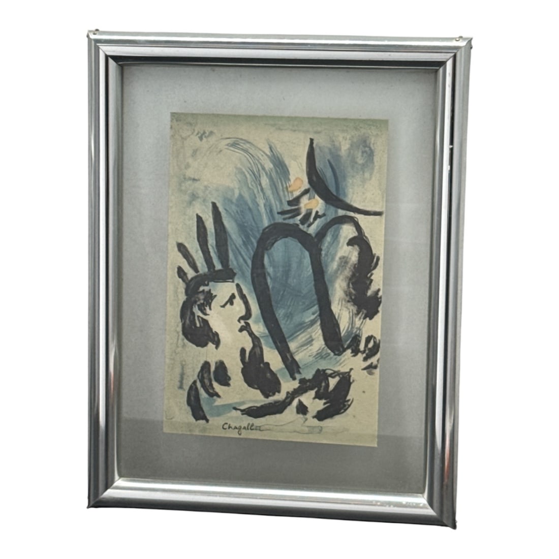 Marc Chagall, "Moses ", Original 1960 Exhibition Lithograph Poster, Mourlot Print: Description A vintage color lithographic poster by the celebrated Russian-French Modernist artist Marc Chagall (188