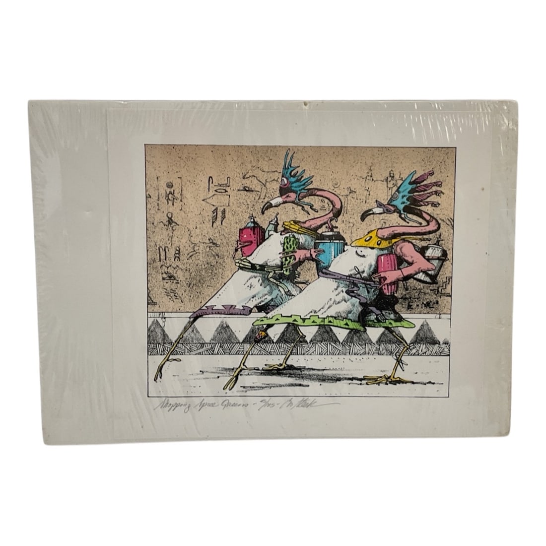 Bo Sterk Shopping Spree Queens Limited Edition Print: This colorful limited edition print by Bo Sterk titled Shopping Spree Queens presents a playful, stylized figurative scene rendered in the artist’s distinctive graphic style. Bold color fields,