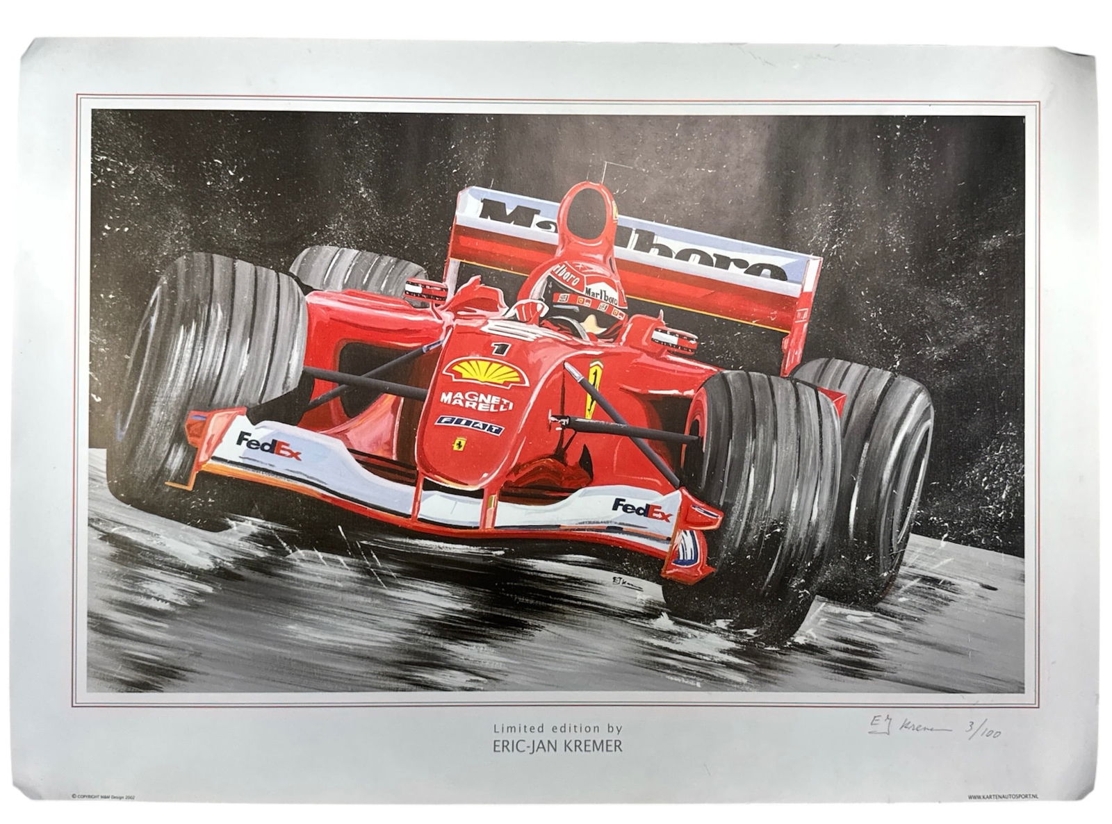 Eric-Jan Kremer Limited Edition Ferrari Formula One Art Print, Signed 3/100 (1 of 4)