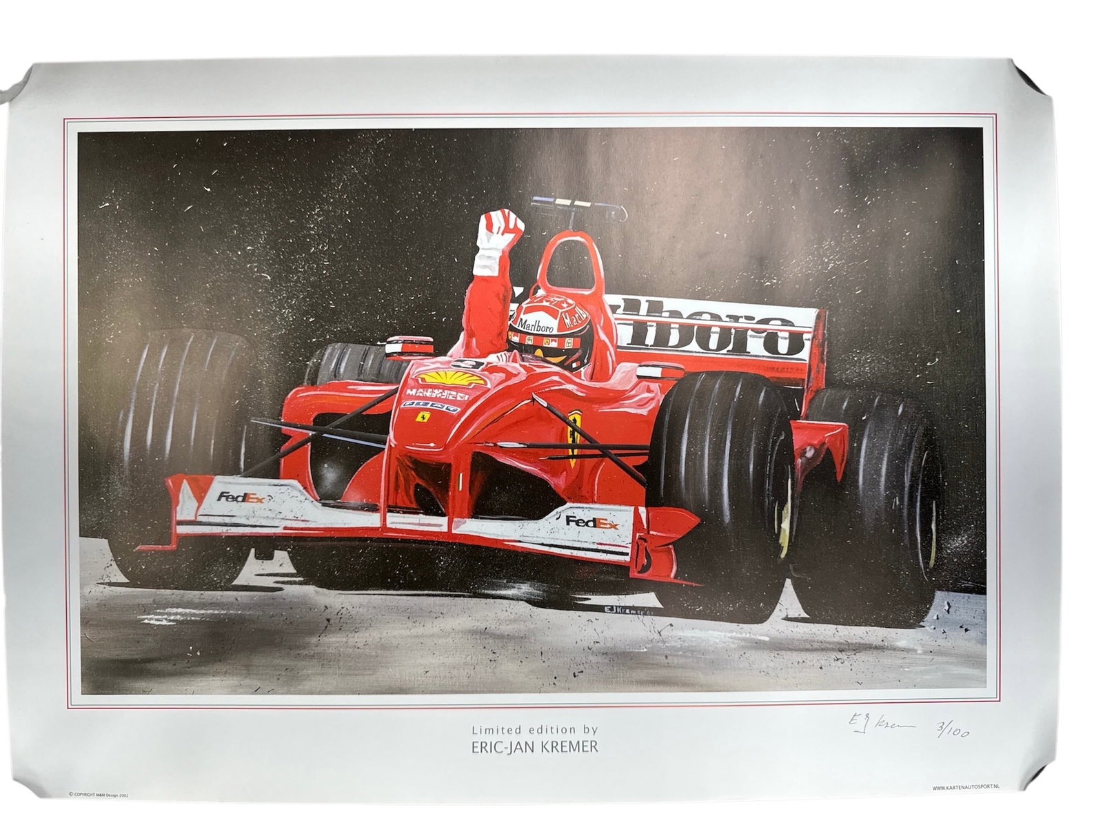 Eric-Jan Kremer Limited Edition Ferrari Formula 1 Print, Signed & Numbered 3/100 (1 of 4)