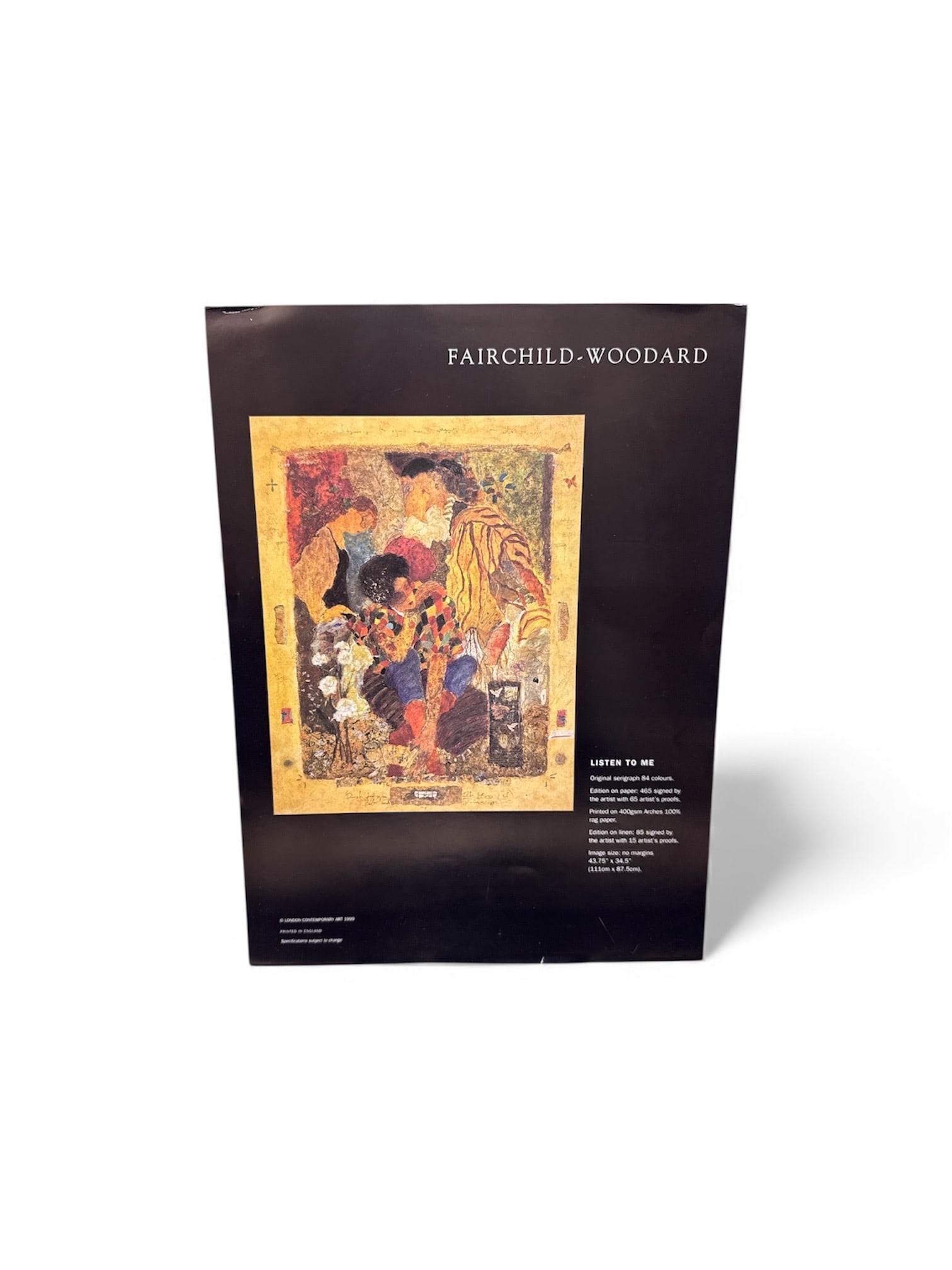 "Carmine Dress" by Felix Mas (Spain, b.1935) A.P. Serigraph: Description: Titled "Carmine Dress" by Spanish artist Felix Mas portrait of a woman with a fan. Labeled artist proof and hand signed in gold pen. Limited edition and numbered